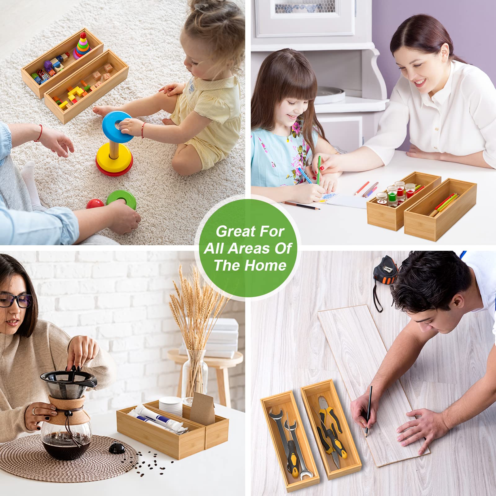 Bamboo Drawer Organizer (2 Count)