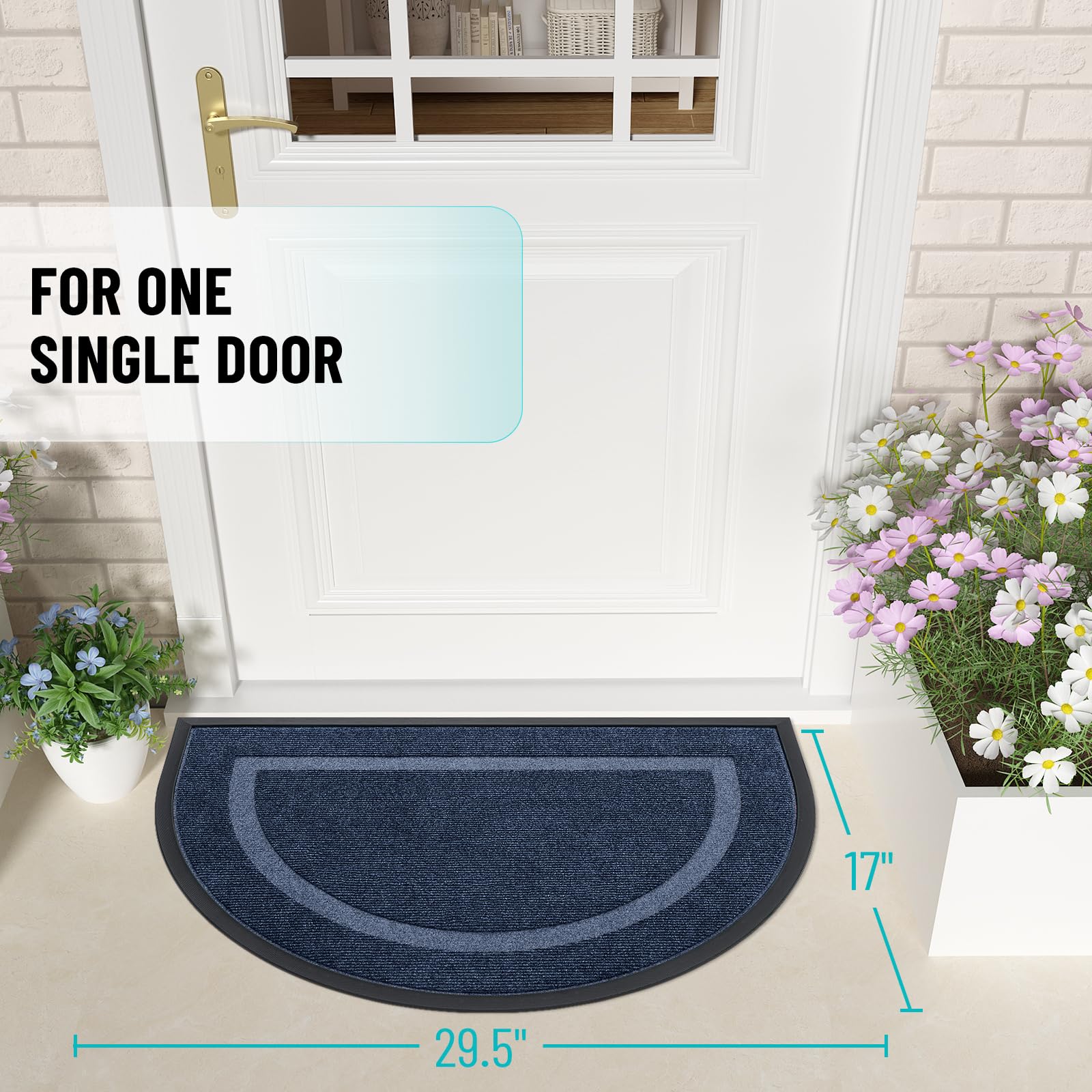 Half Circle Front Door Mat Outside 29.5x17 All