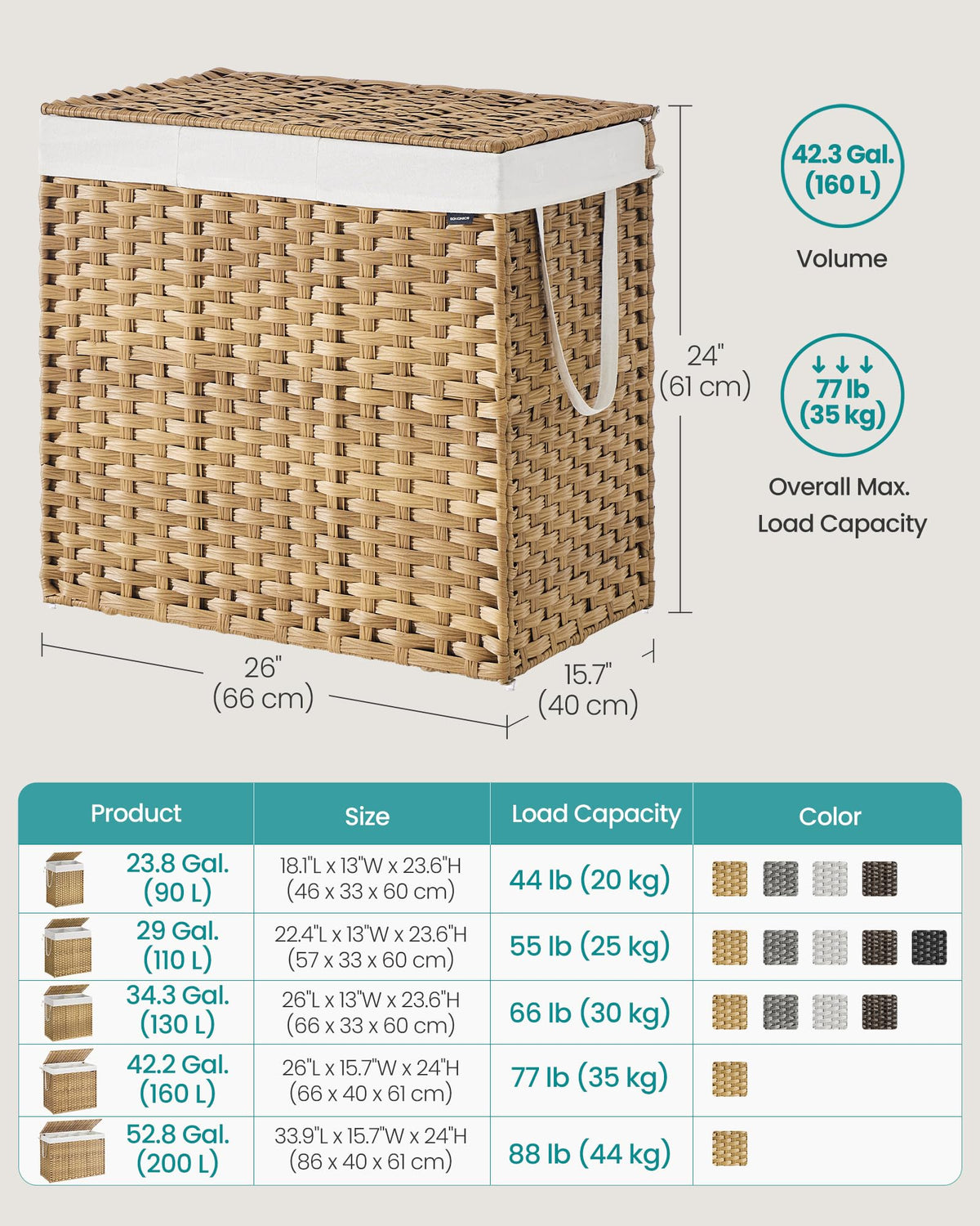 Laundry Hamper with Lid - ModHome Supplies