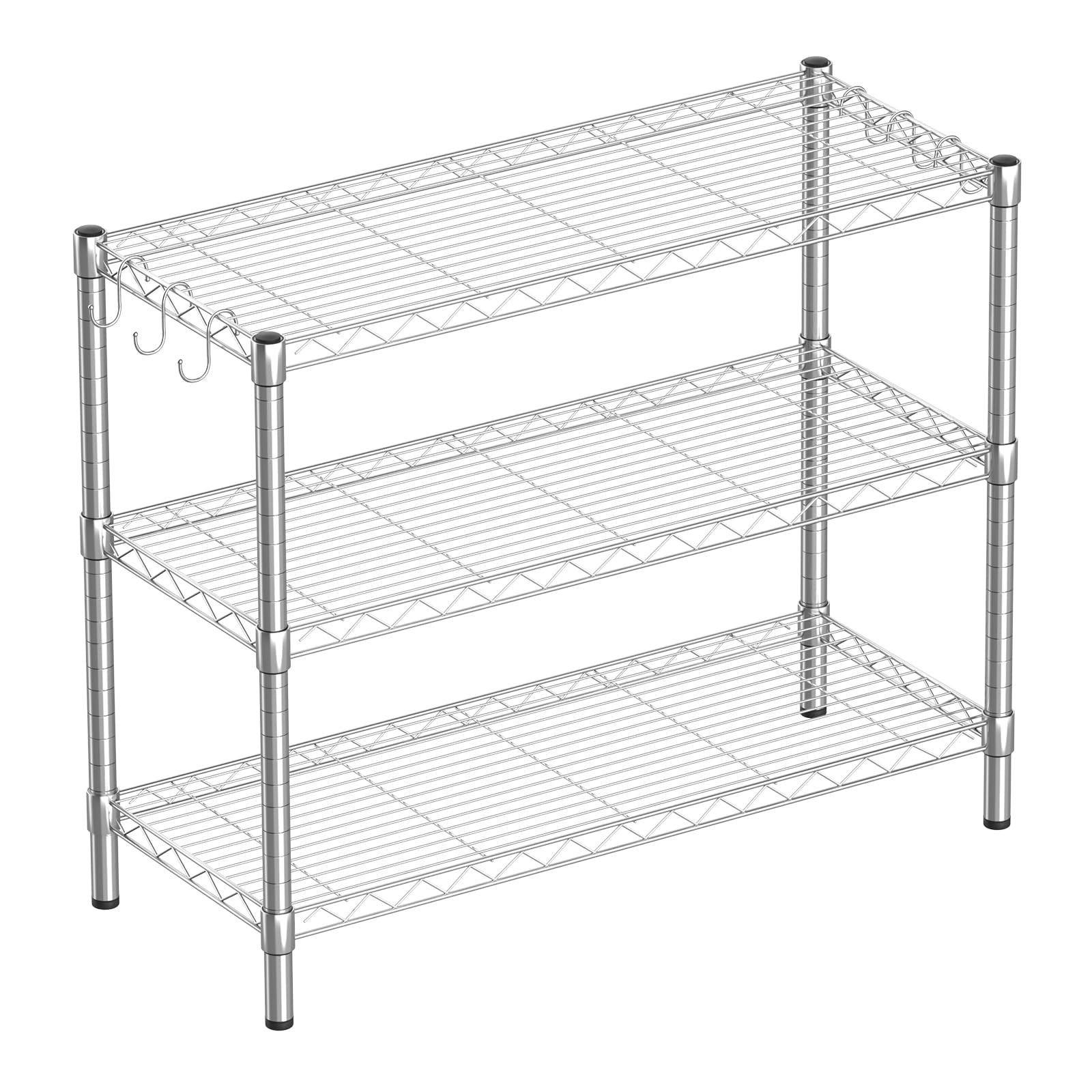 3 Shelf Adjustable Metal Wire Shelving