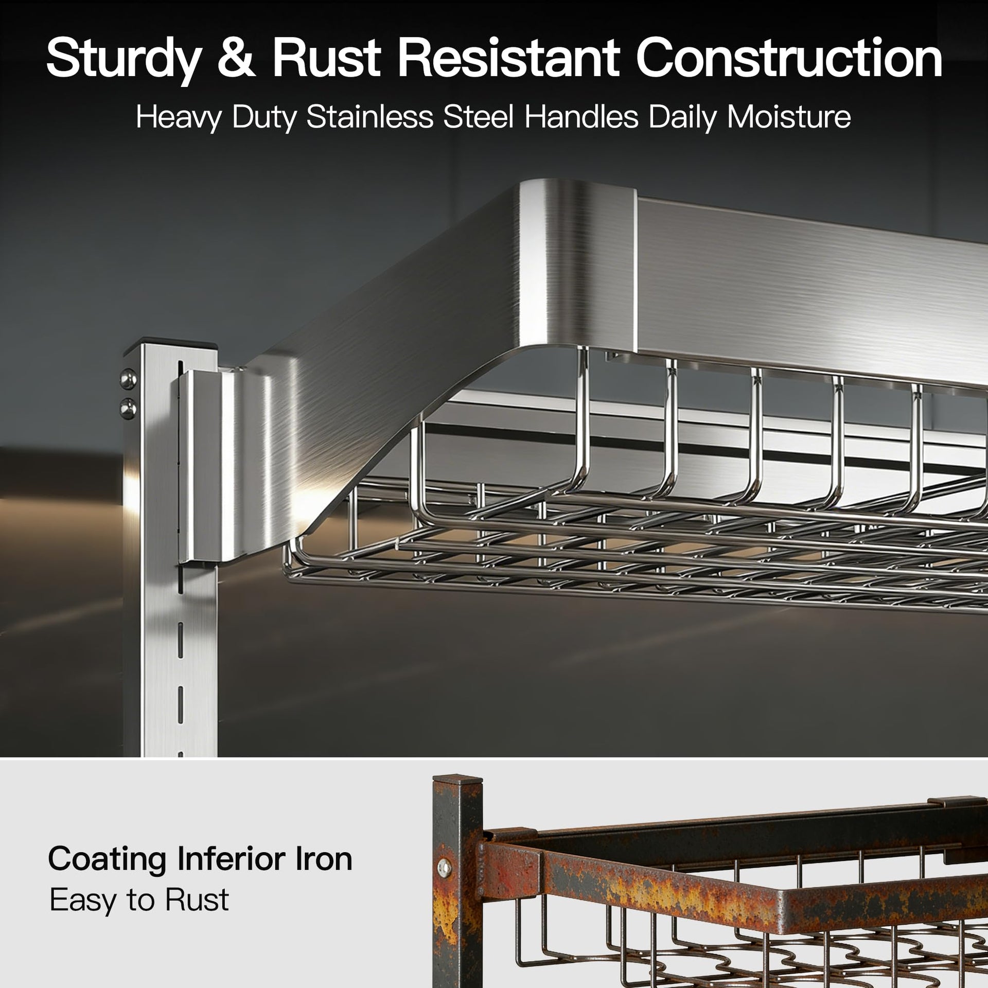 3 Tier Extra Large Stainless Steel Over The Sink Dish Drying Rack