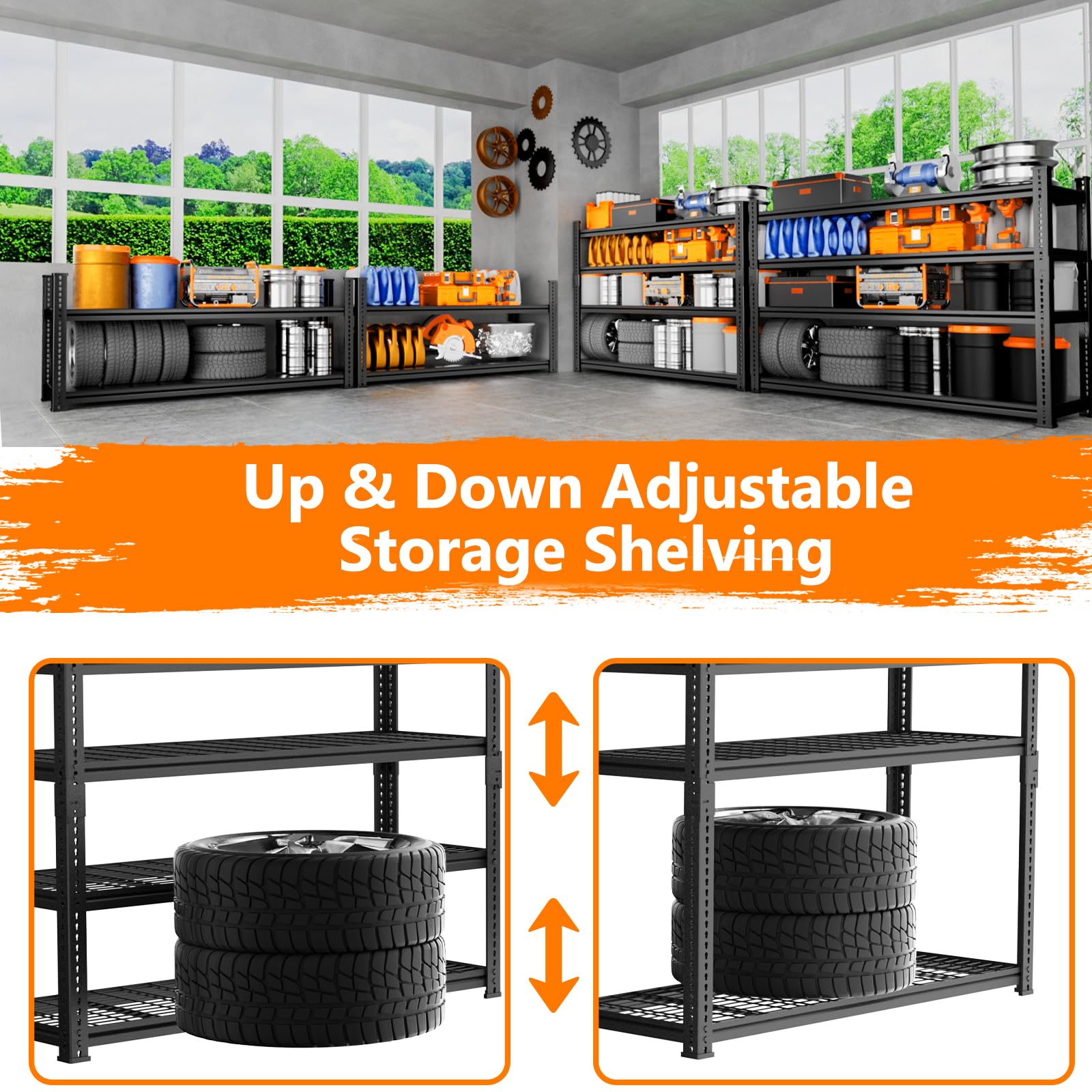 Storage Shelves Heavy Duty 2 PCS (2 Count)