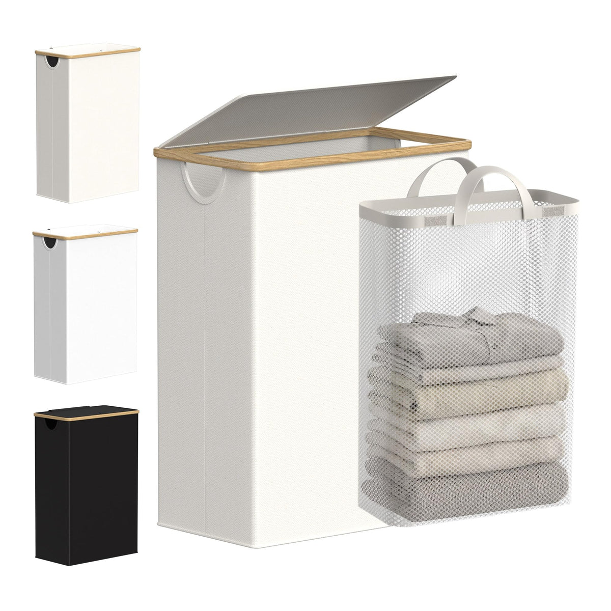 Slim Laundry Basket with Lid