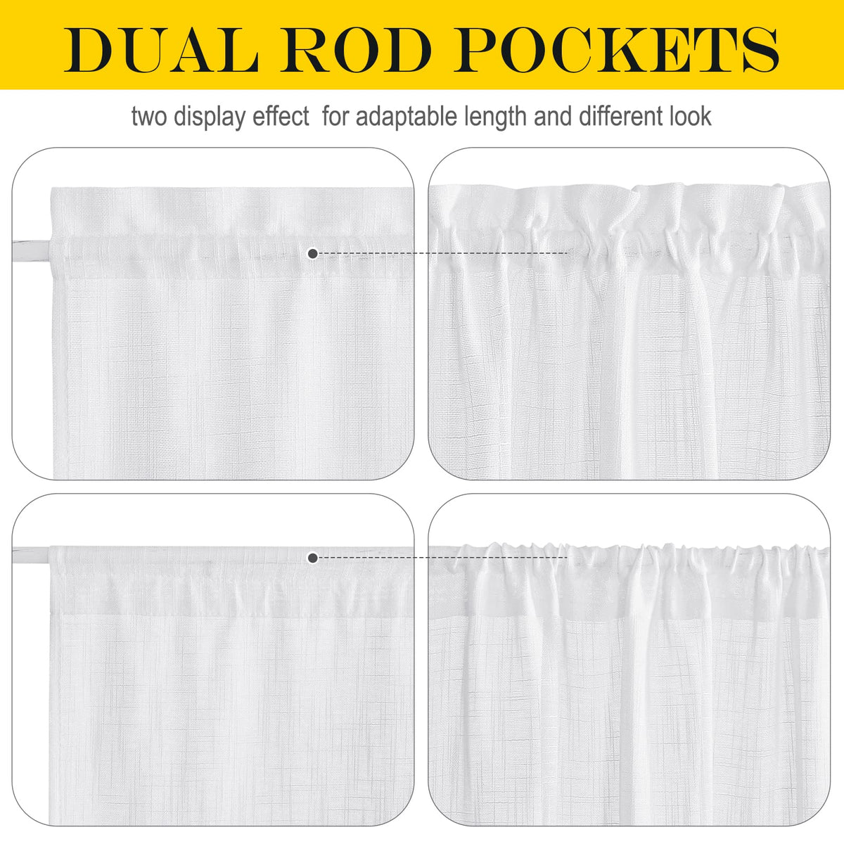 White Sidelight French Door Panel with Tieback 72 inches Long