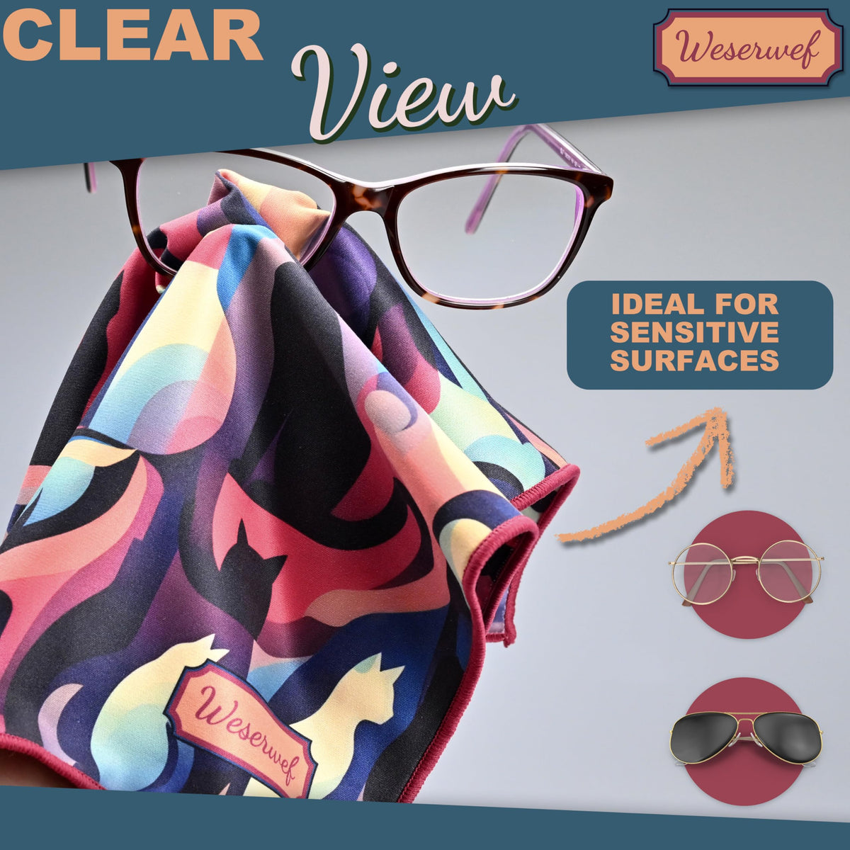 Design Microfiber Glasses Cleaning Cloth