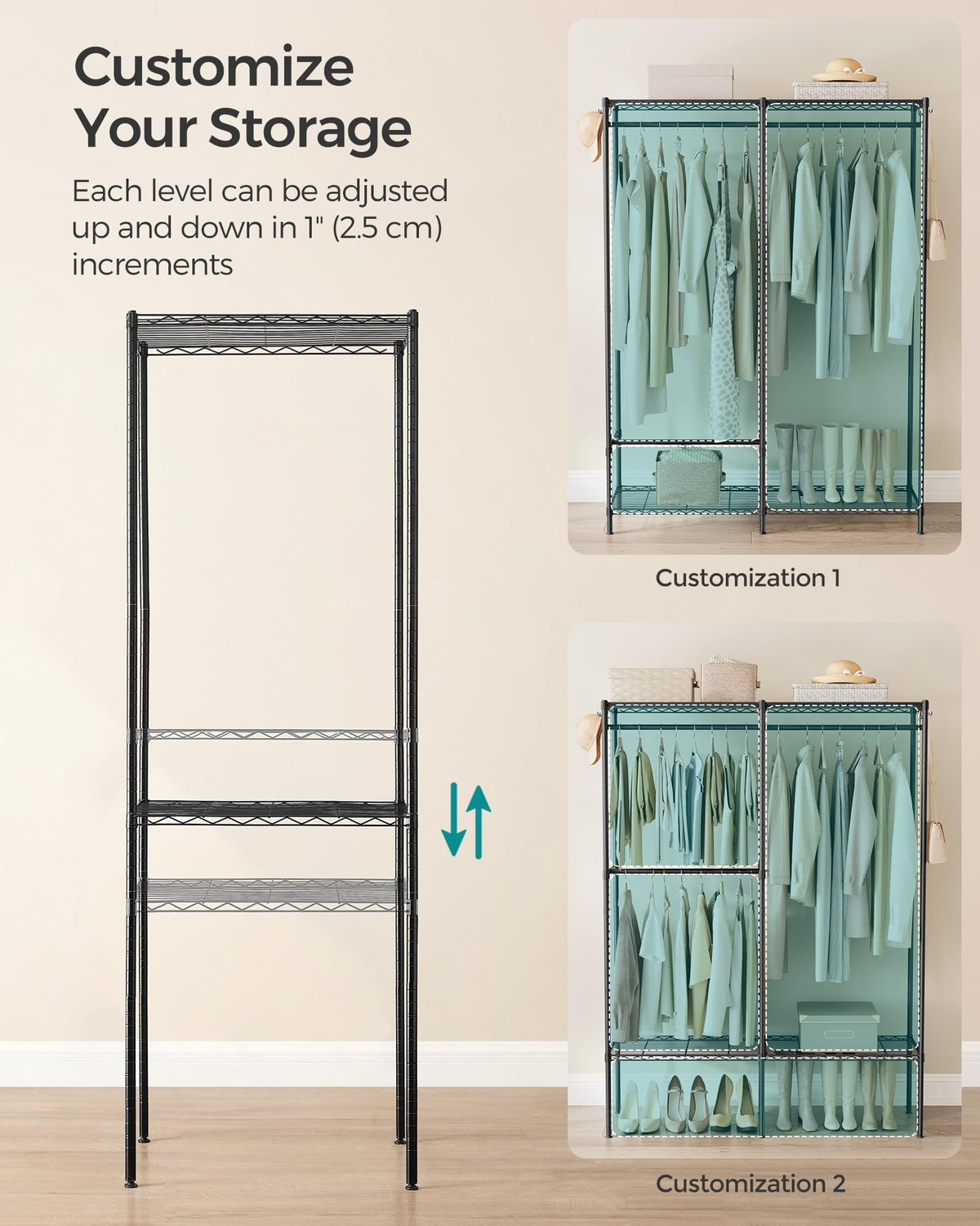 Clothes Rack Freestanding Wardrobe Closet