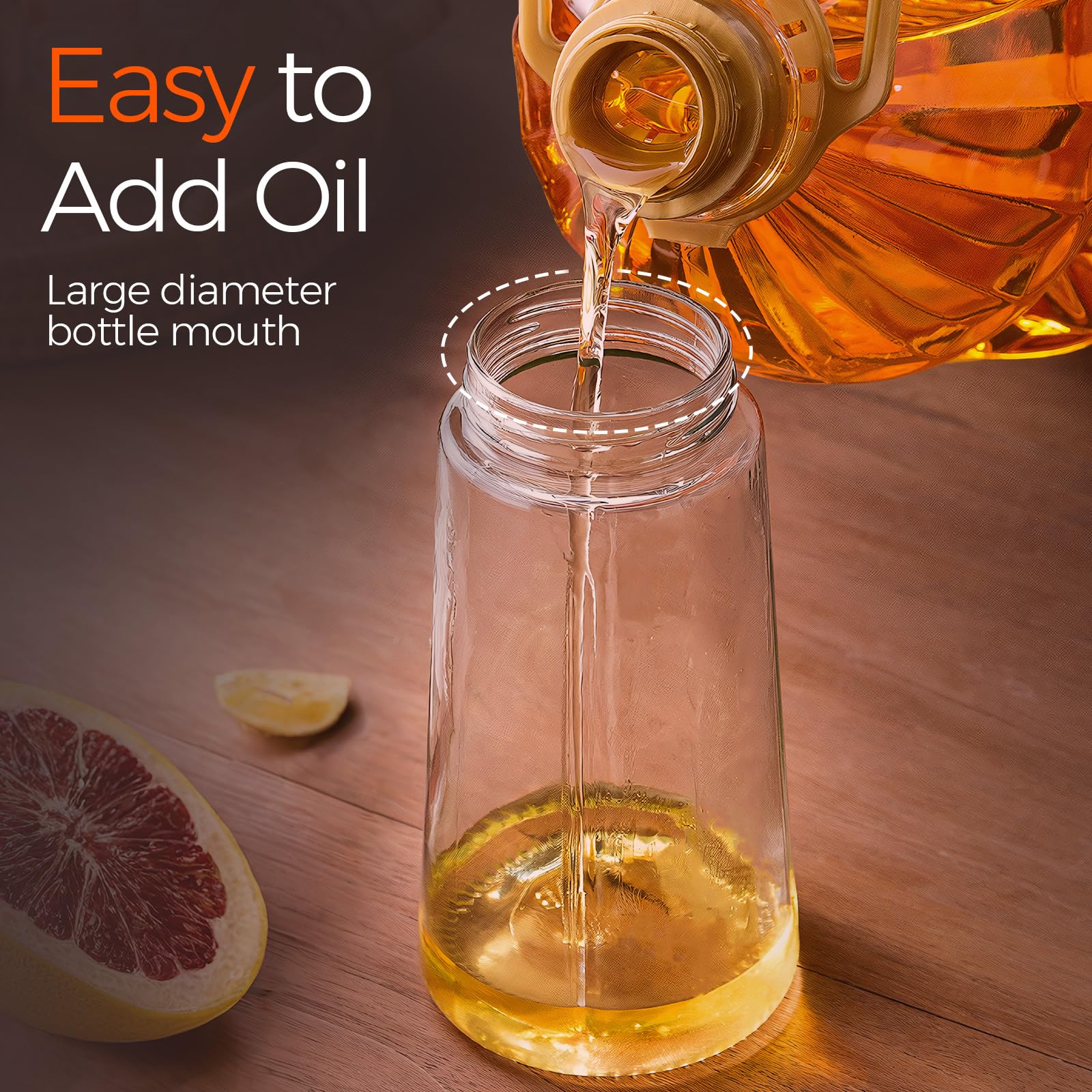 2Pcs 16oz 470ml 2 in 1 Oil Sprayer for Cooking with Stickers