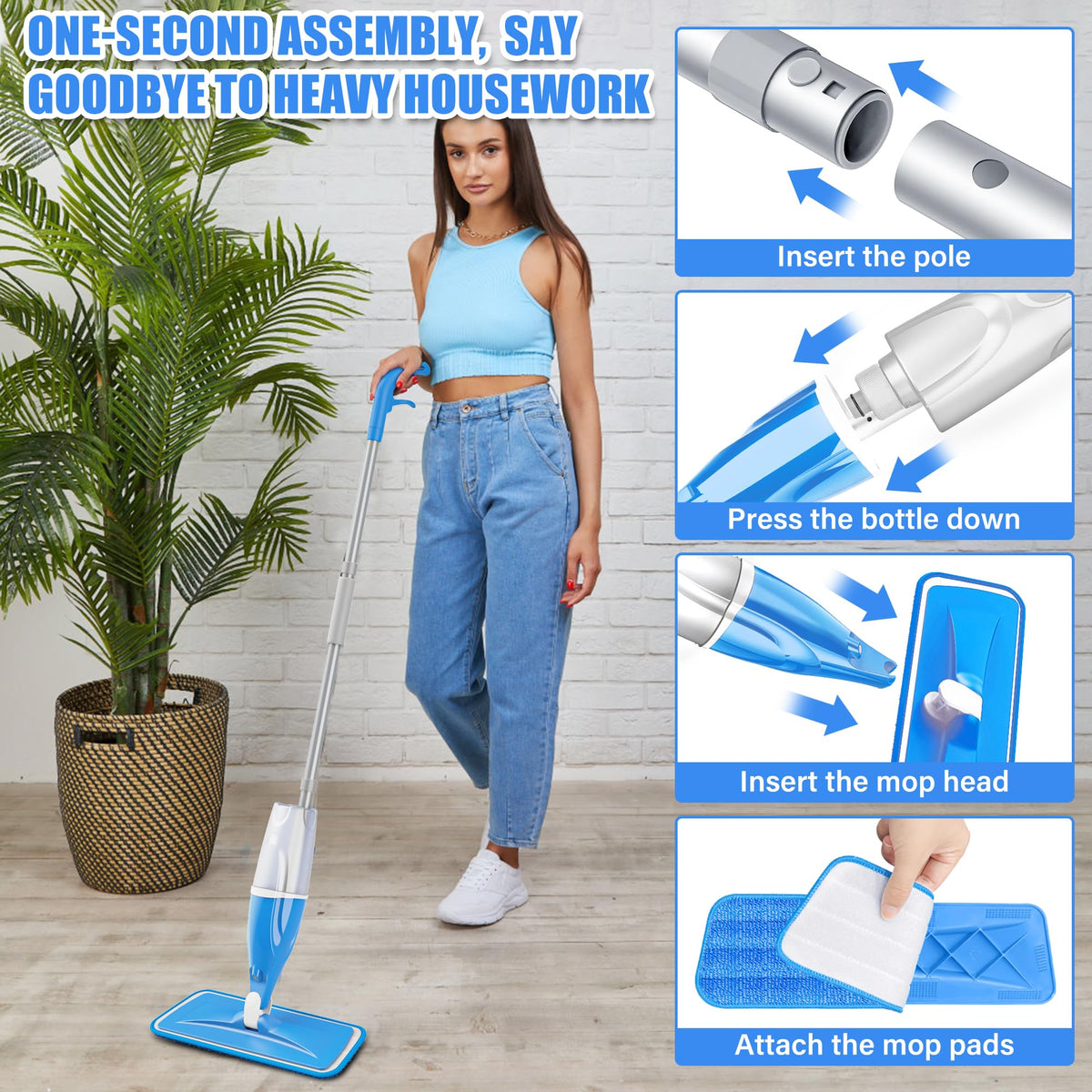 Spray Mop for Floors Cleaning