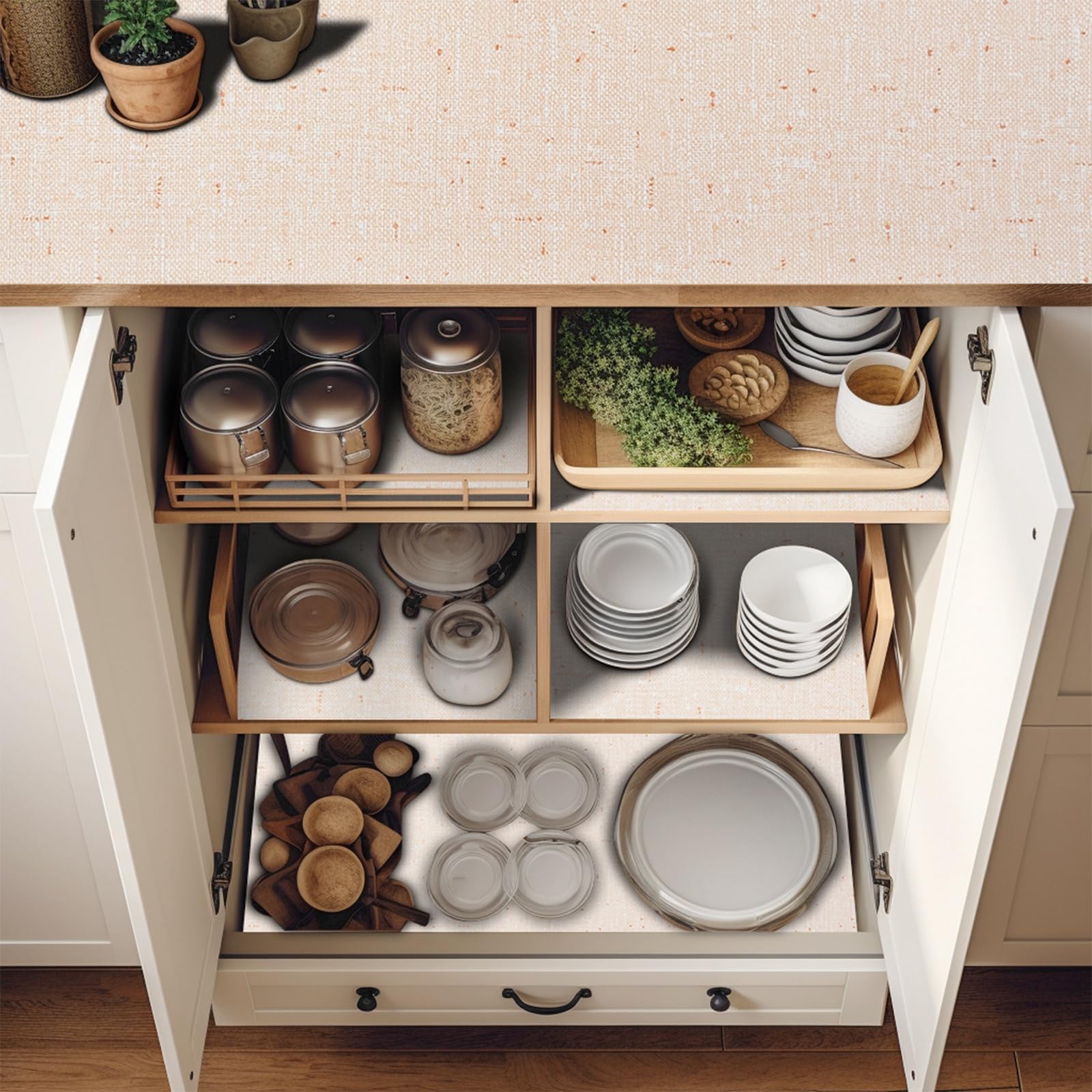 20 x 72 Inch Cupboard Liner Shelving Paper for Cabinets and Drawers Pantry Shelf Liners (1440 sq inches)