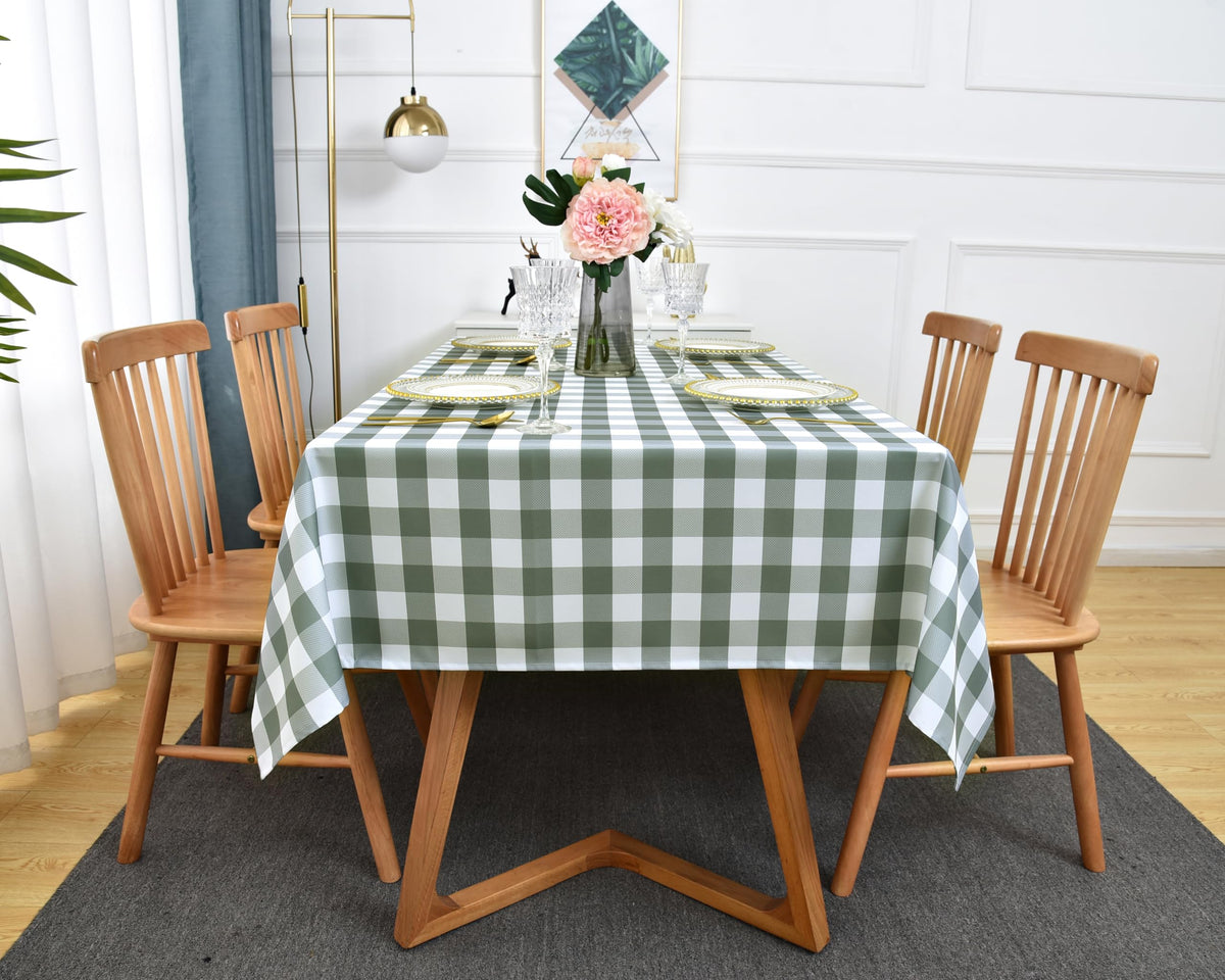 Classic Gingham Plaid Tablecloth Fabric
