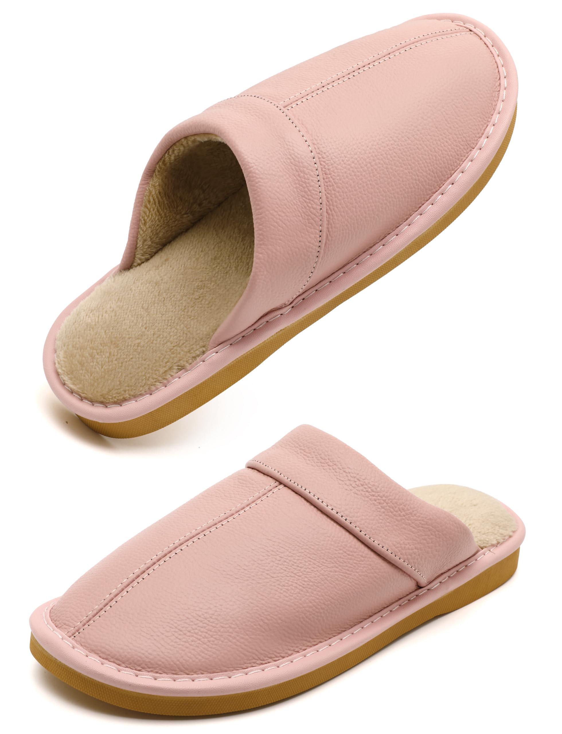 Genuine Leather Slippers for Women Men