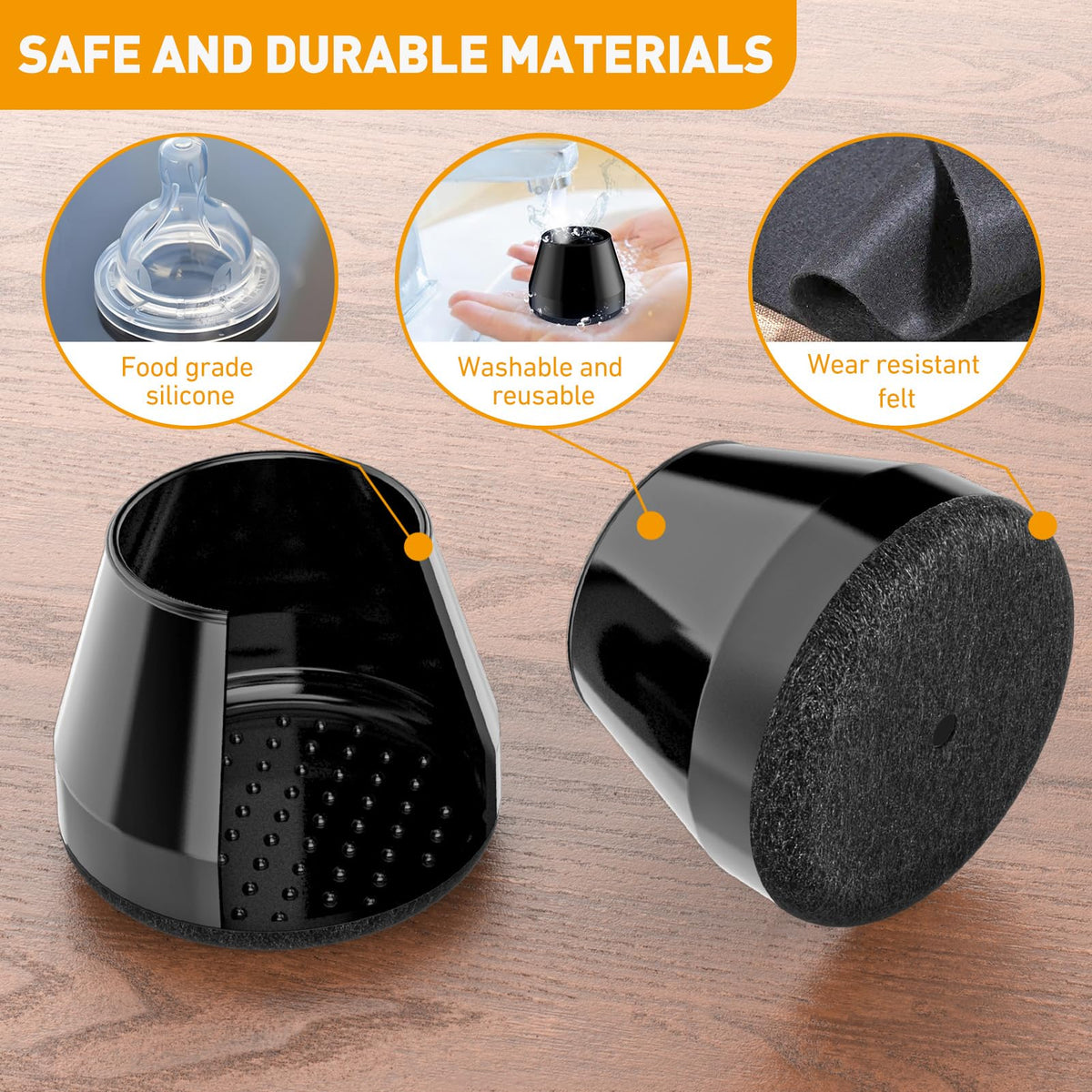 Chair Leg Floor Protectors (24 Count)