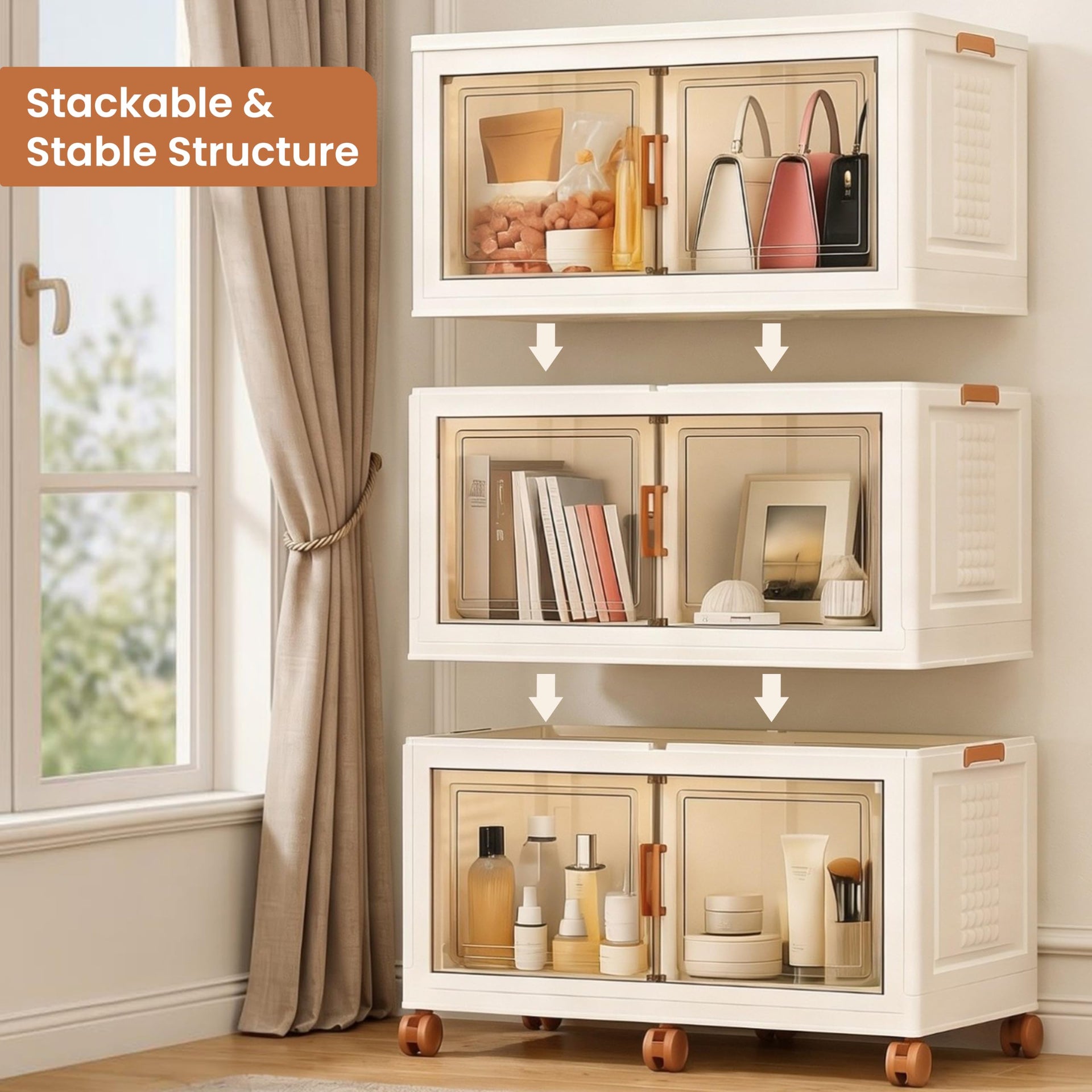 568QT 141GAL 3 Tier Stackable Storage Bins (3 Count)