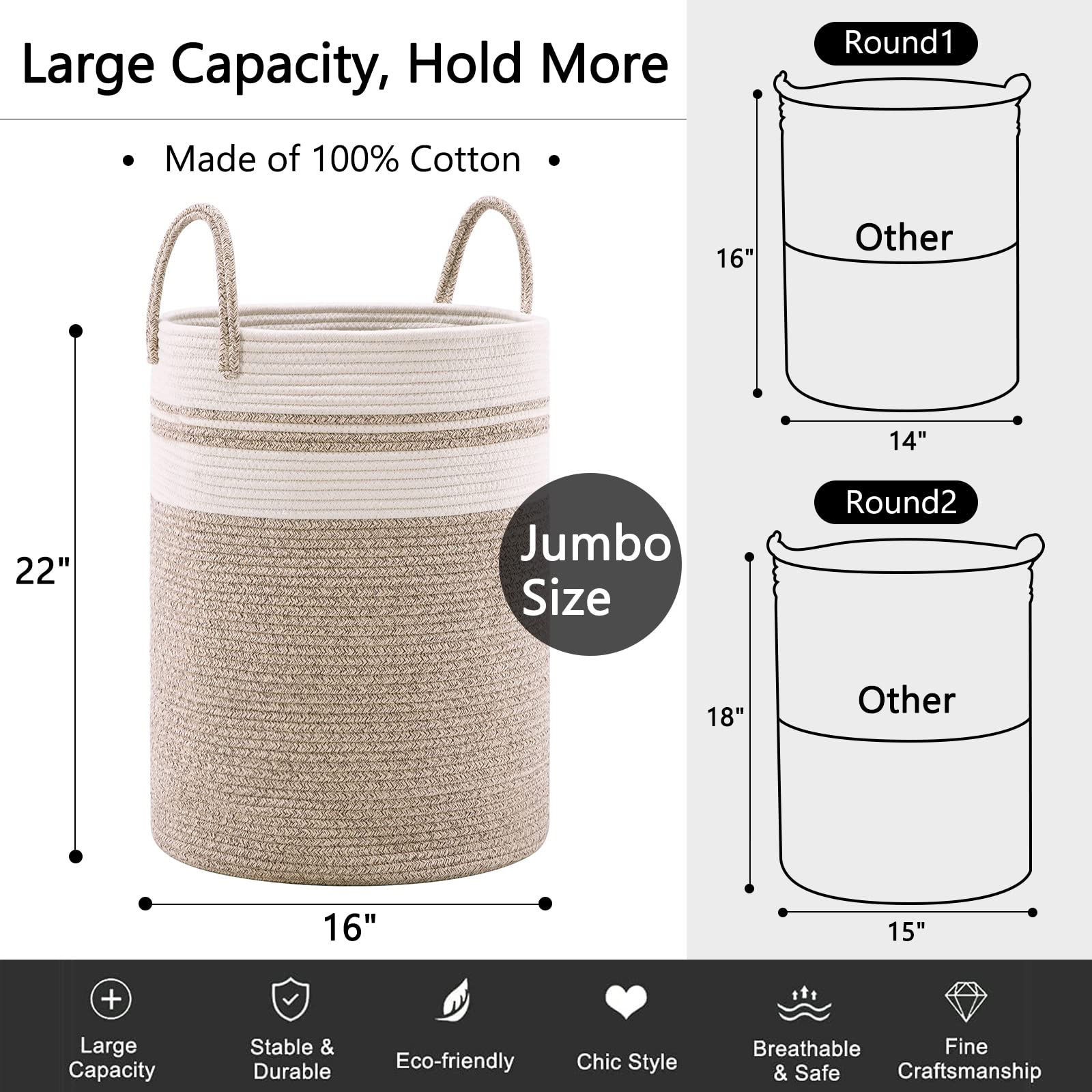 Woven Laundry Hamper Basket