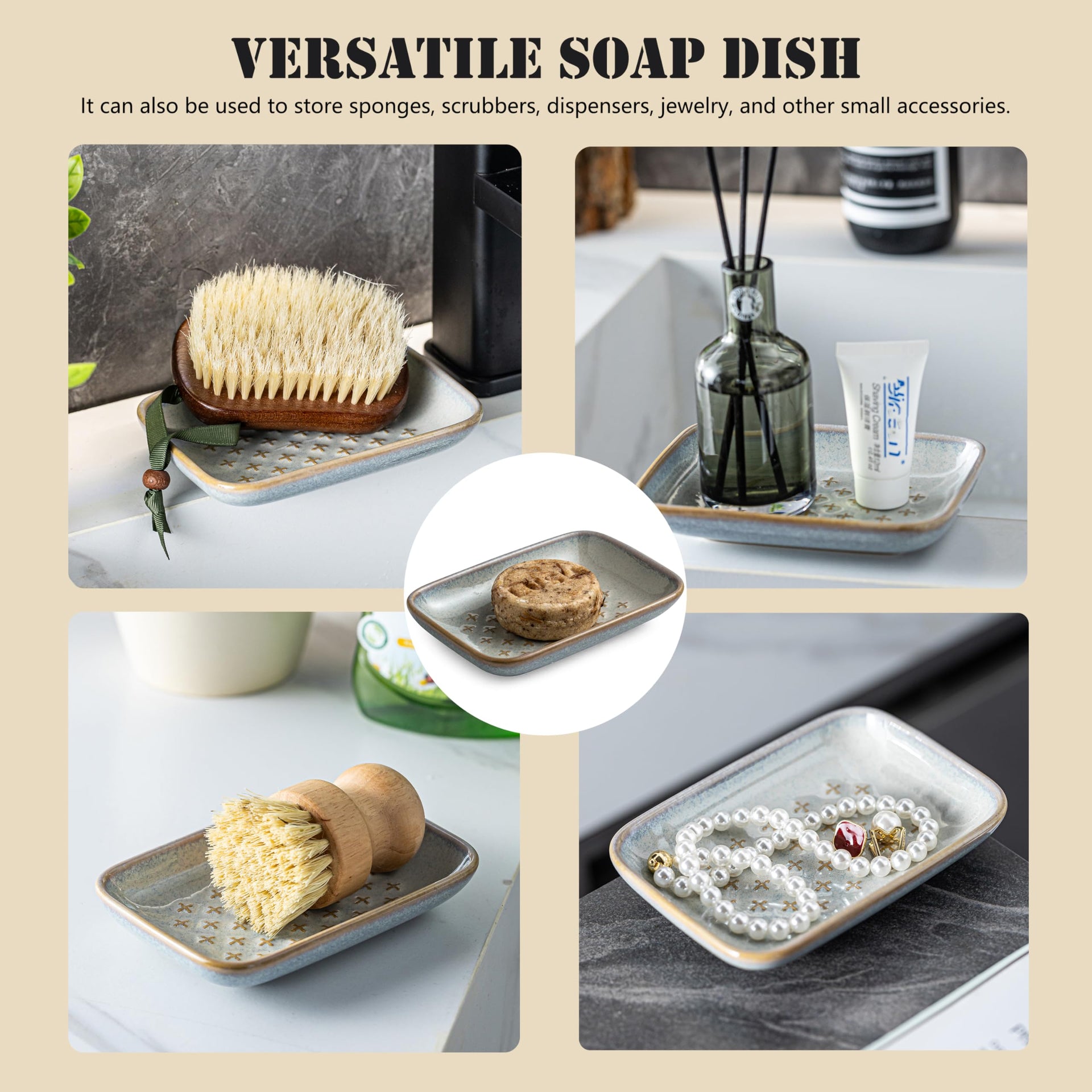 Ceramic Soap Dish for Bar Soap