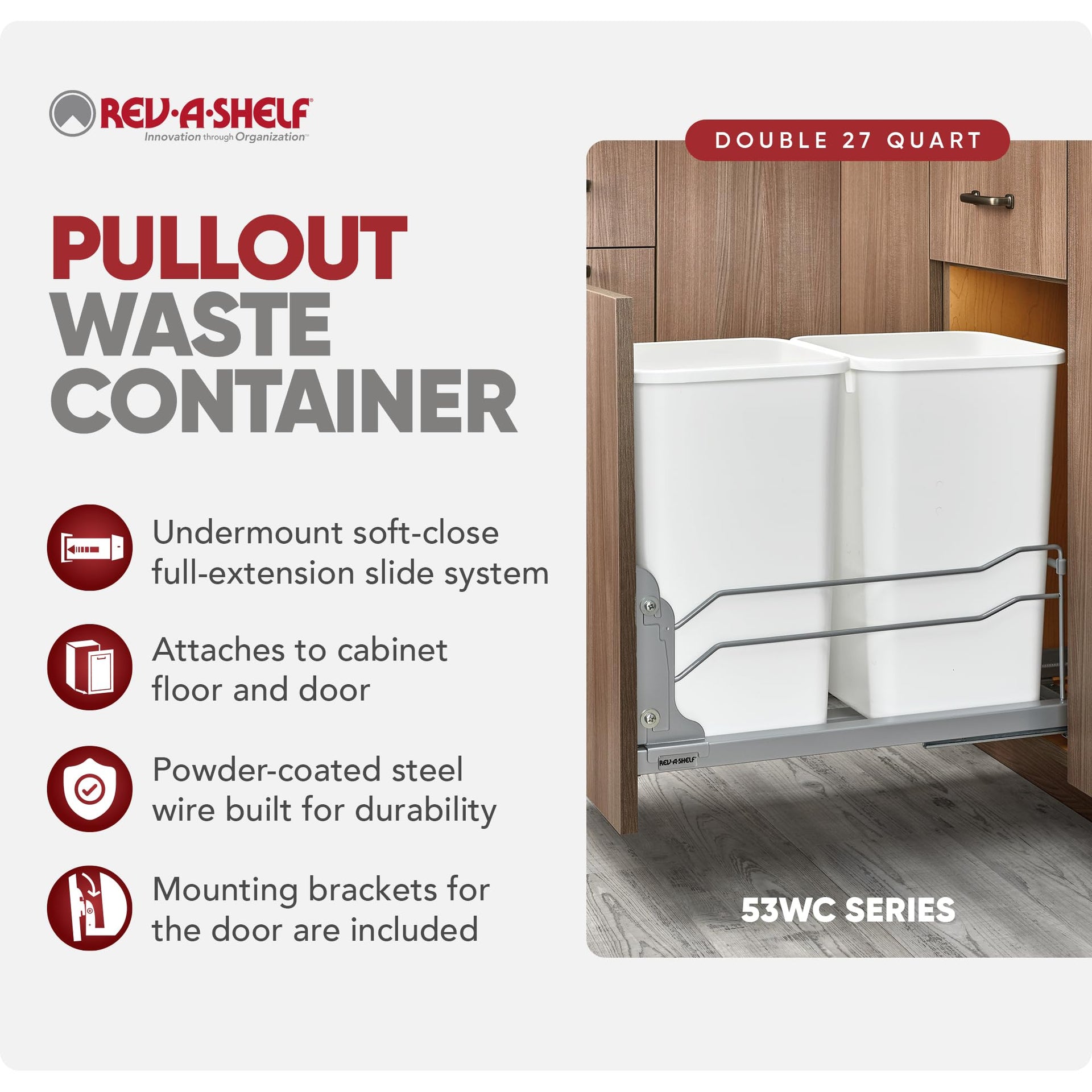 Double Pullout Trash Can w
