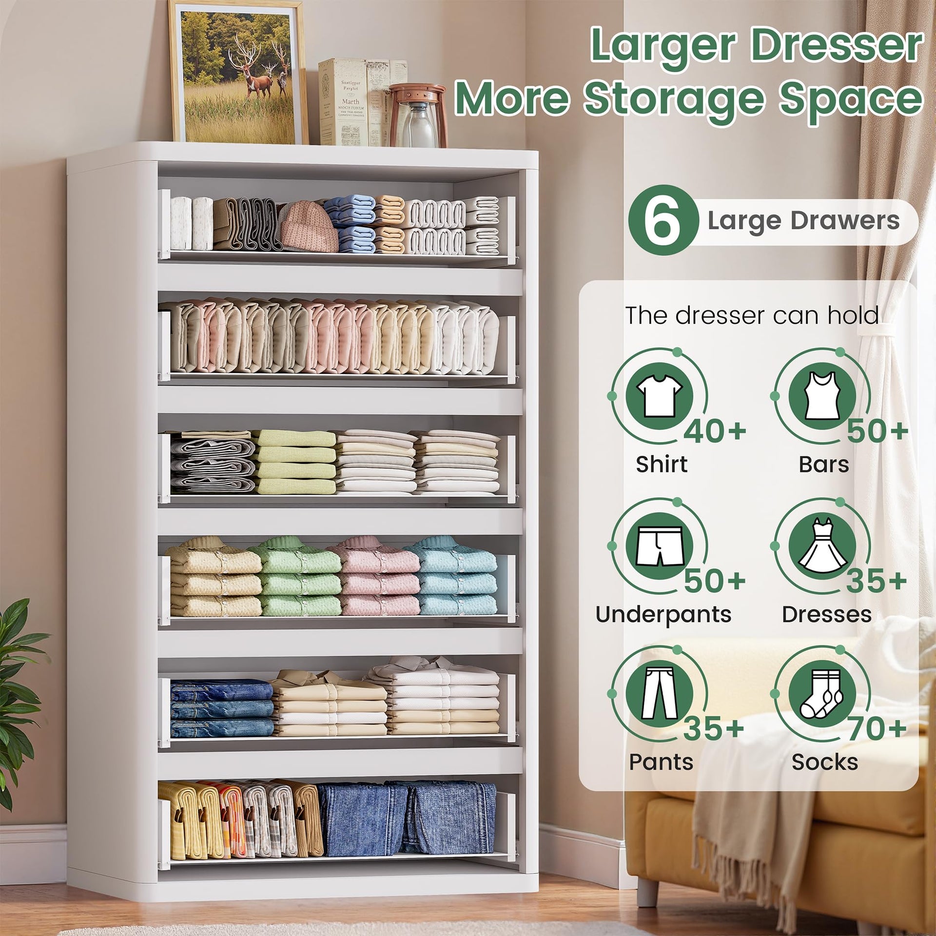 56" Tall Dresser for Bedroom