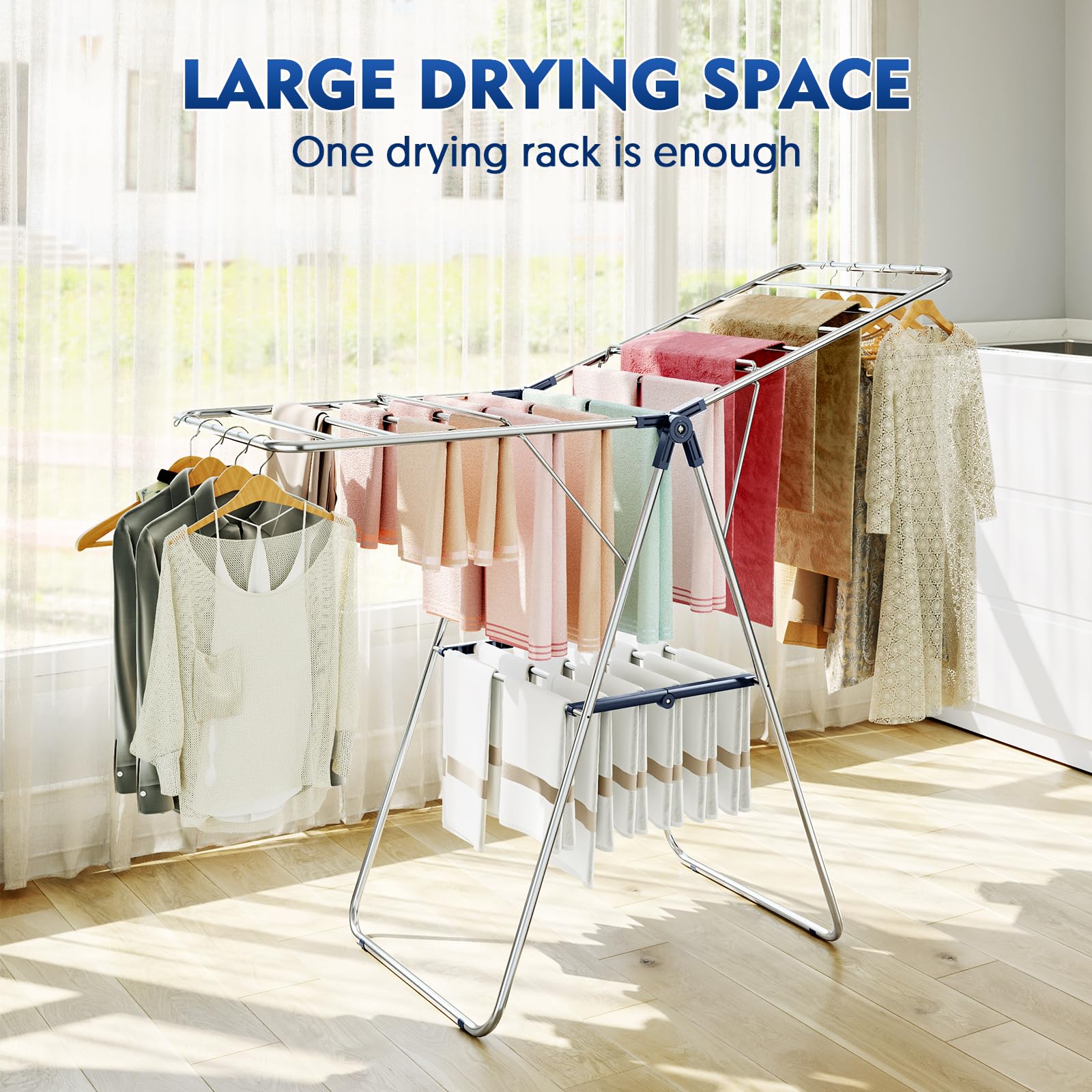 Large Stainless Steel Clothes Drying Rack