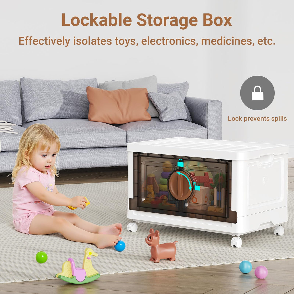 480Qt Lockable Stackable Storage Bins with Lids (4 Count)