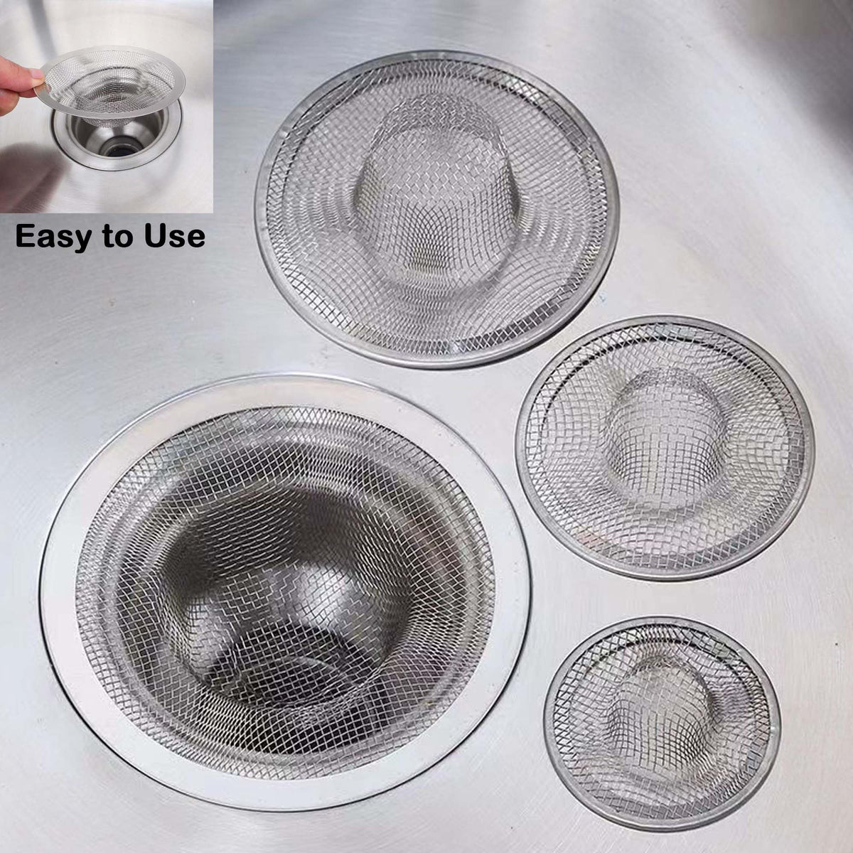 12PCS Stainless Steel Slop Basket Filter Trap