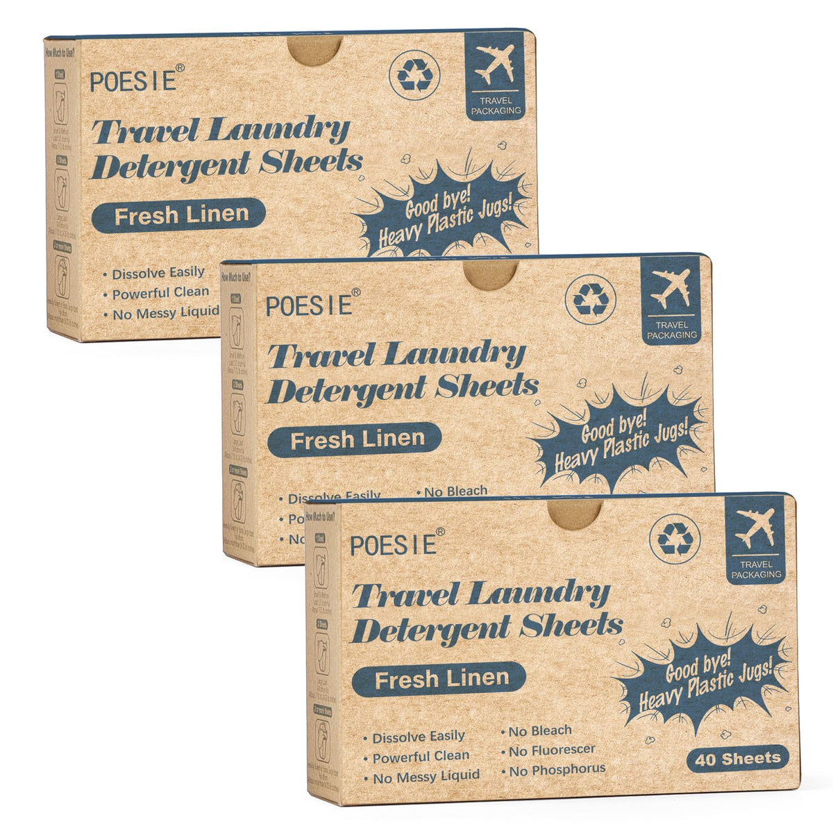 Travel Laundry Detergent Sheets 120 Sheets Liquidless Clothes Washing Strips Fresh Linen Scent (120 Count)