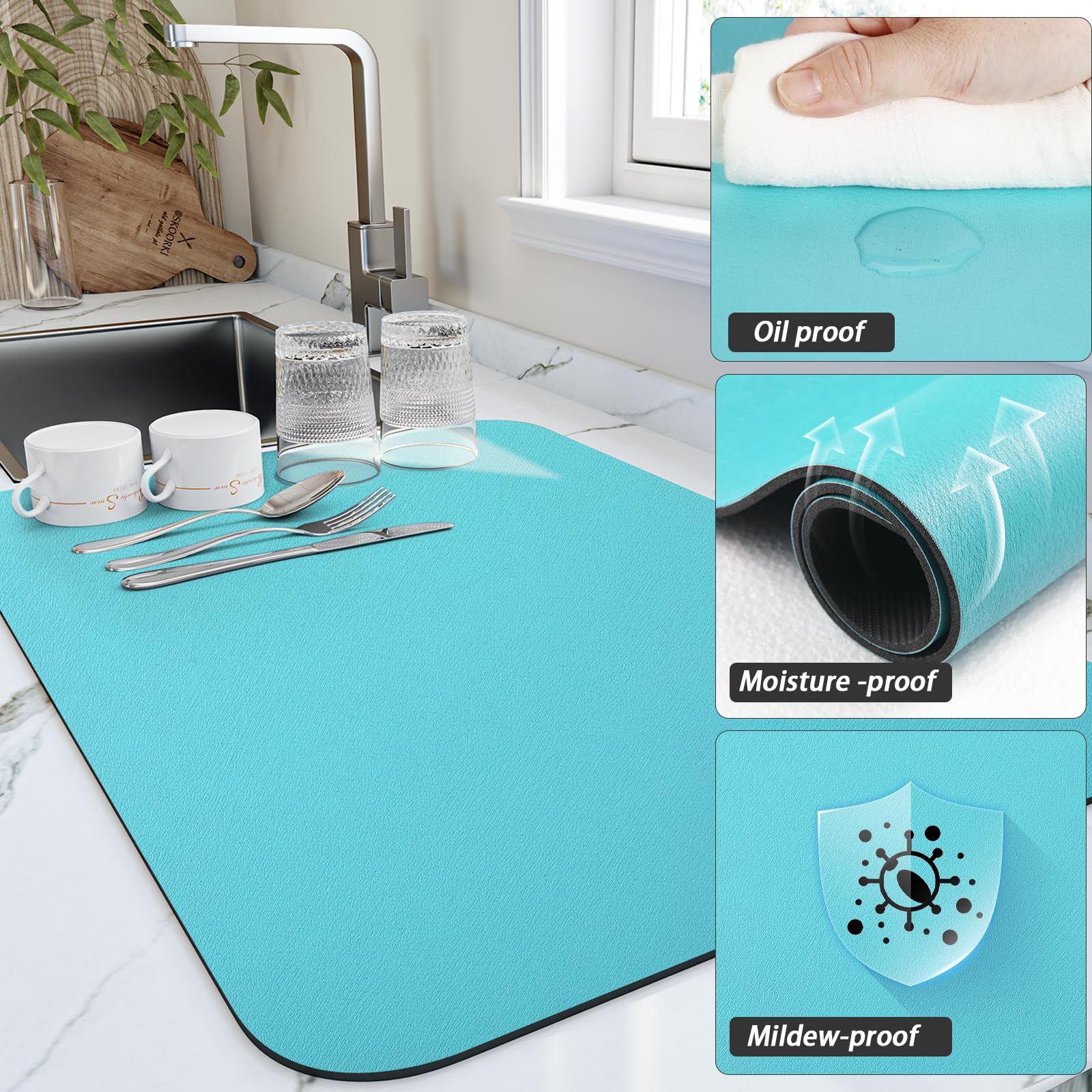 Dish Drying Mat for Kitchen Counter