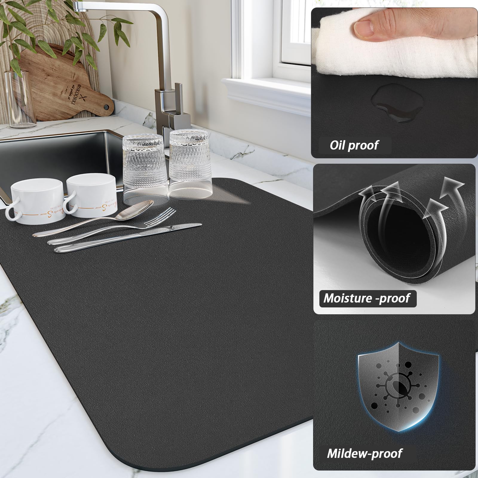 Dish Drying Mat for Kitchen Counter