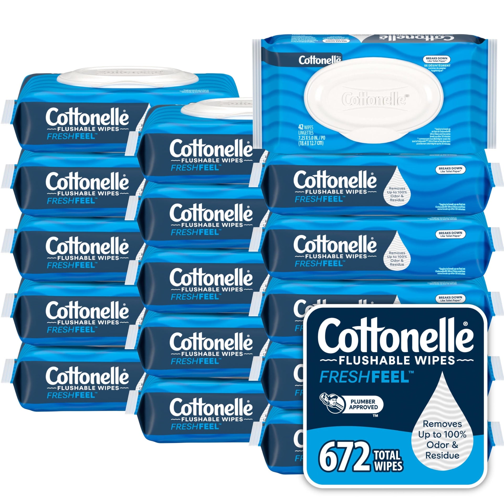 Fresh Feel Flushable Wipes (672 Count)