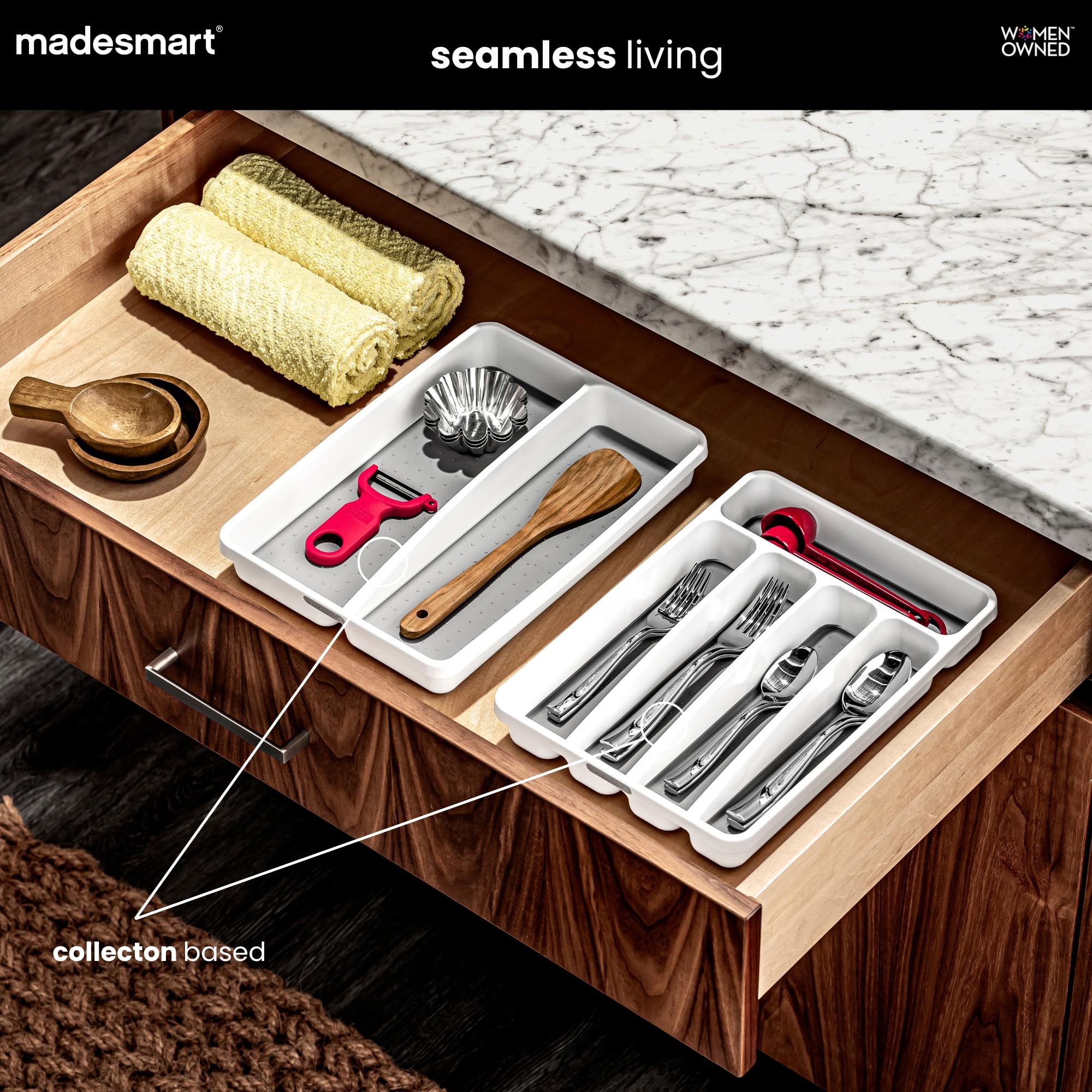 Classic 5 Compartment Compact Silverware Tray