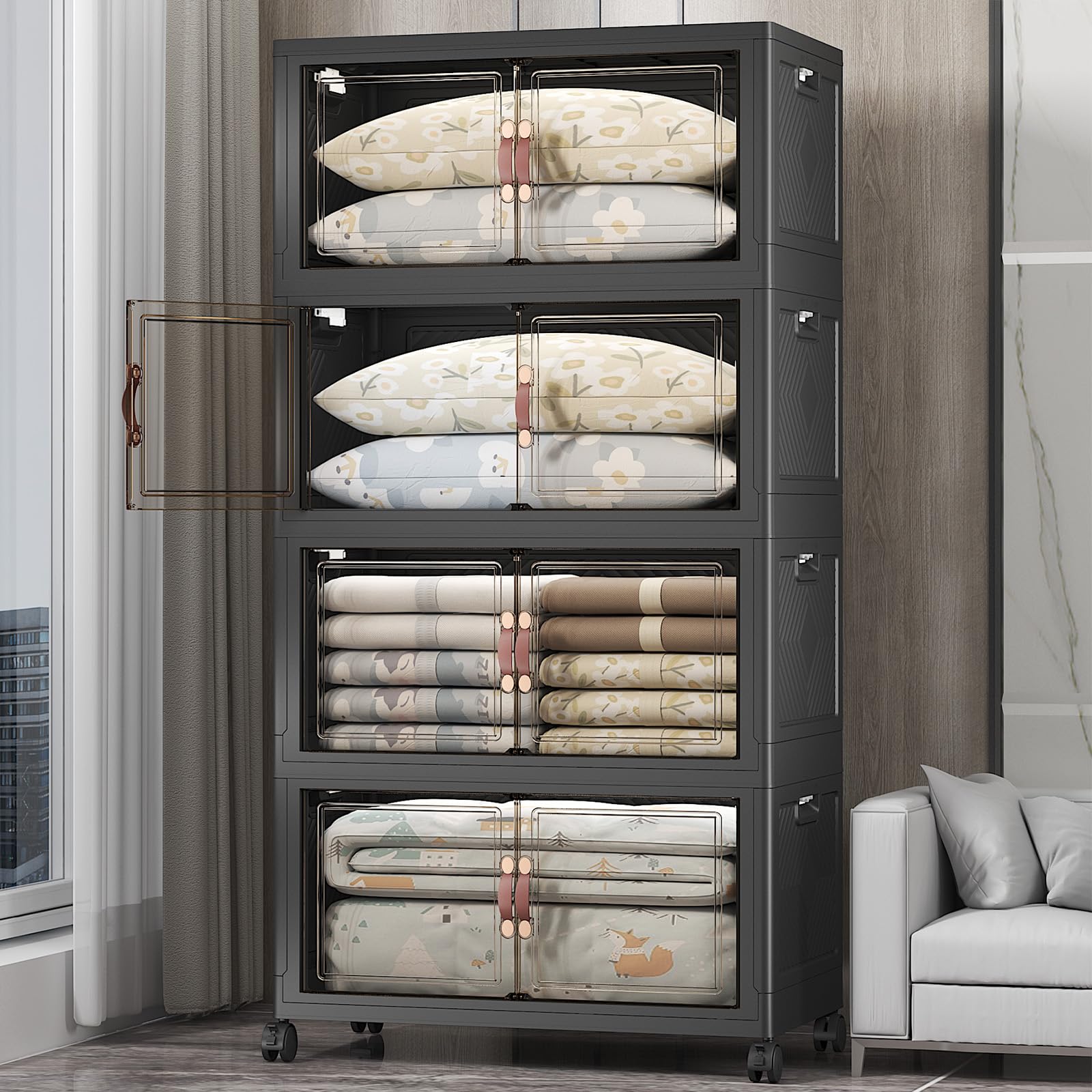 Stackable Storage Bins (4 Count)