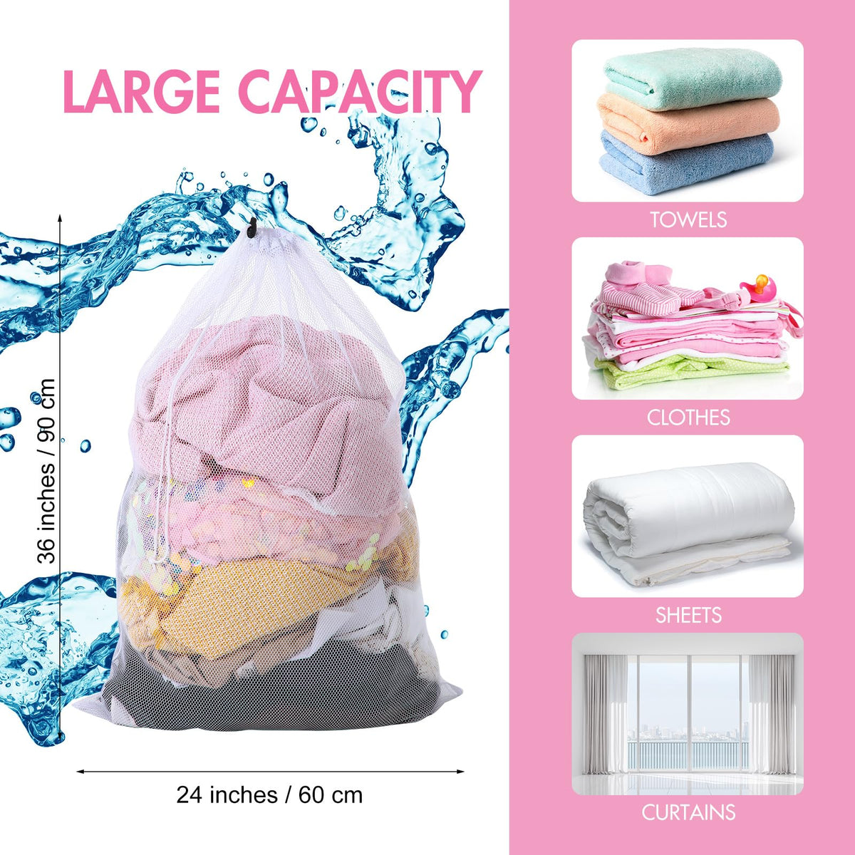 30 Pack Large Mesh Laundry Bags (30 Count)