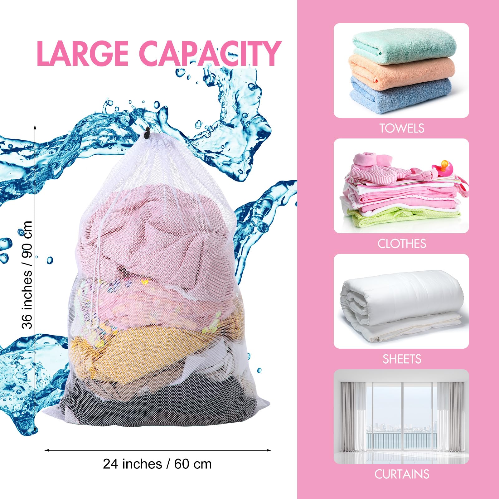 1 Pc Large Mesh Laundry Bags