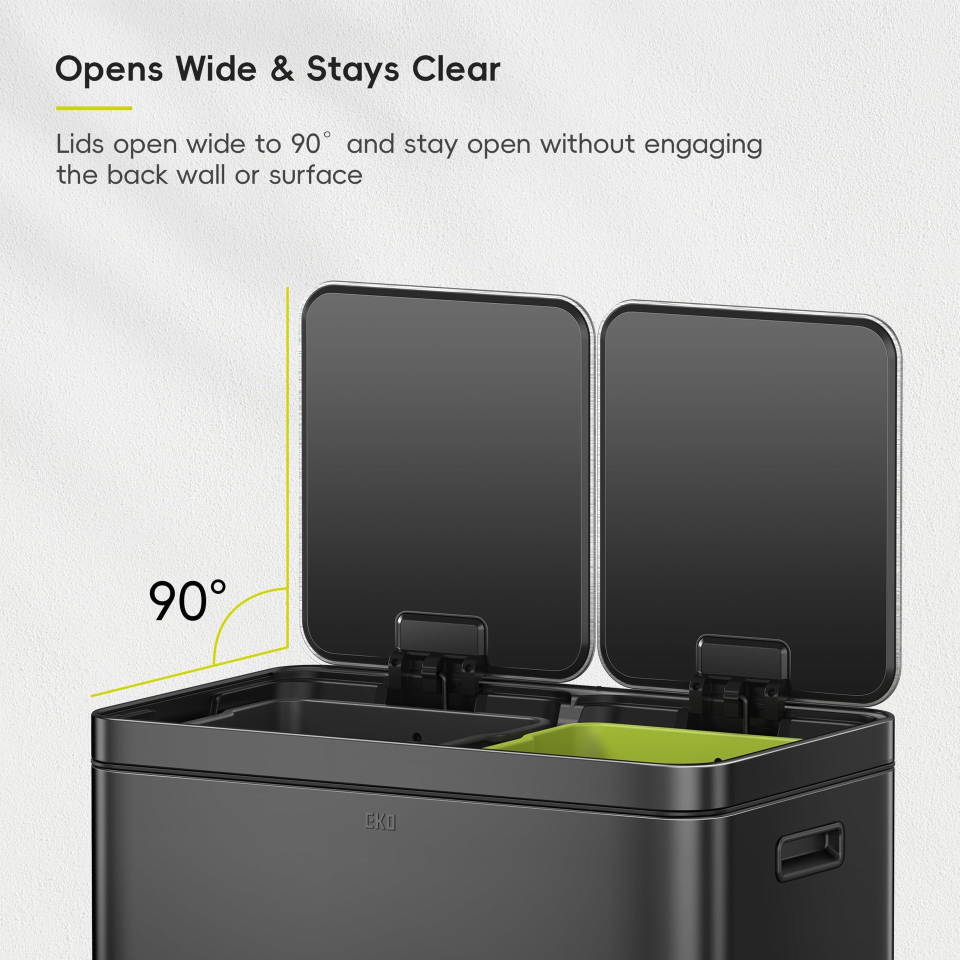 Edison 8+8 Gallon Dual Trash Can for Recycling and Trash