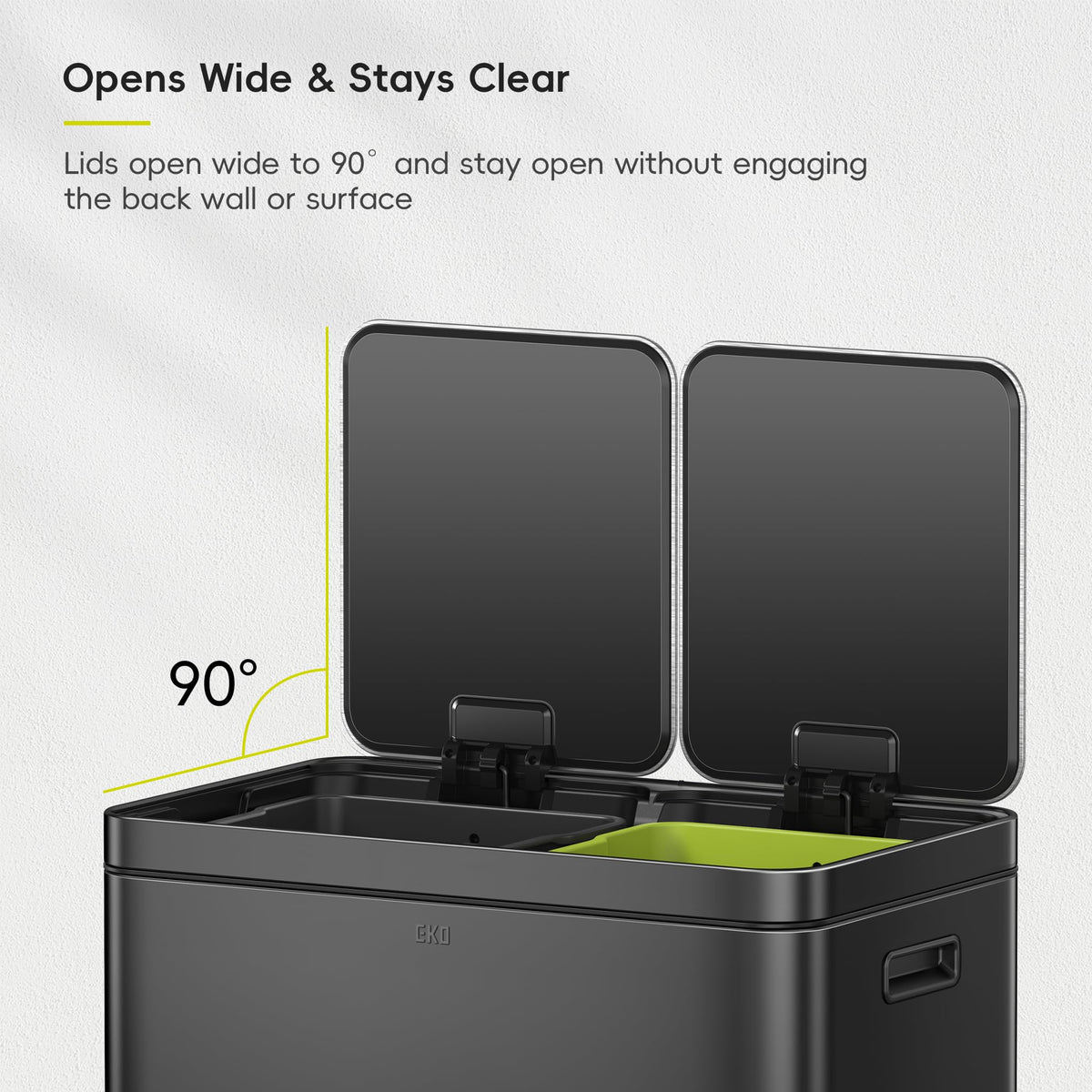 Edison 8+8 Gallon Dual Trash Can for Recycling and Trash