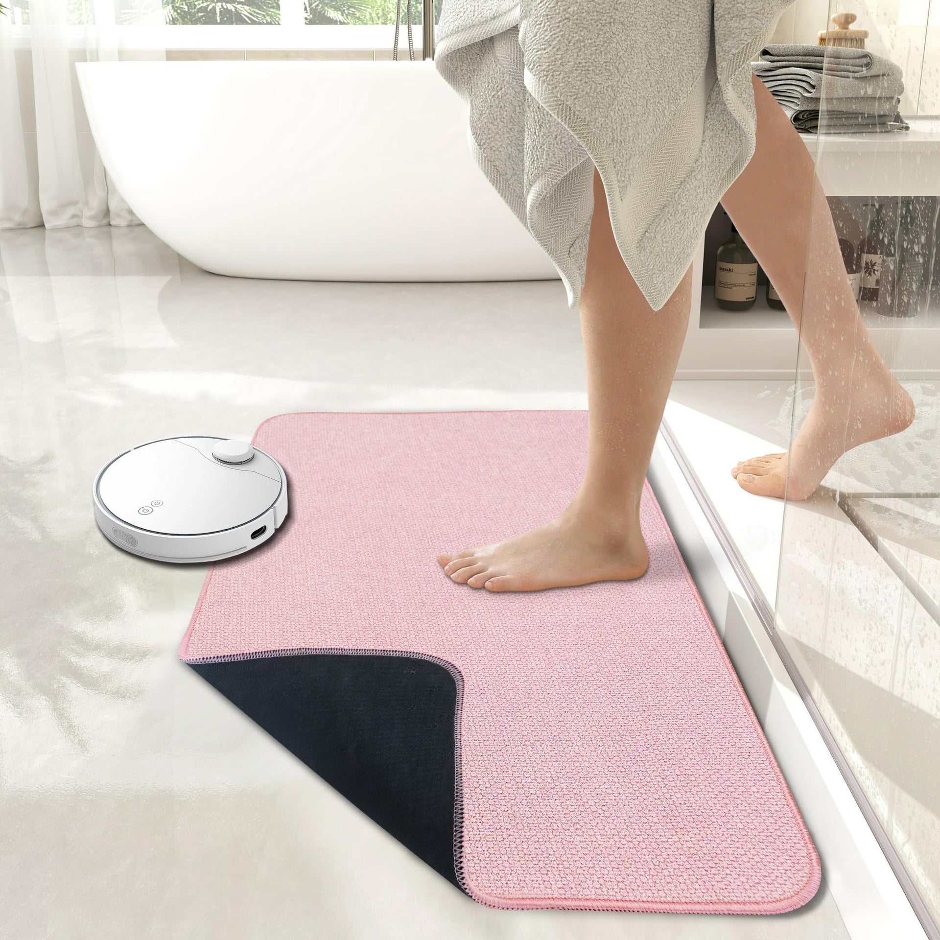Bath Mat Ultra Thin Bathroom Rugs (6.54 sq ft Count)