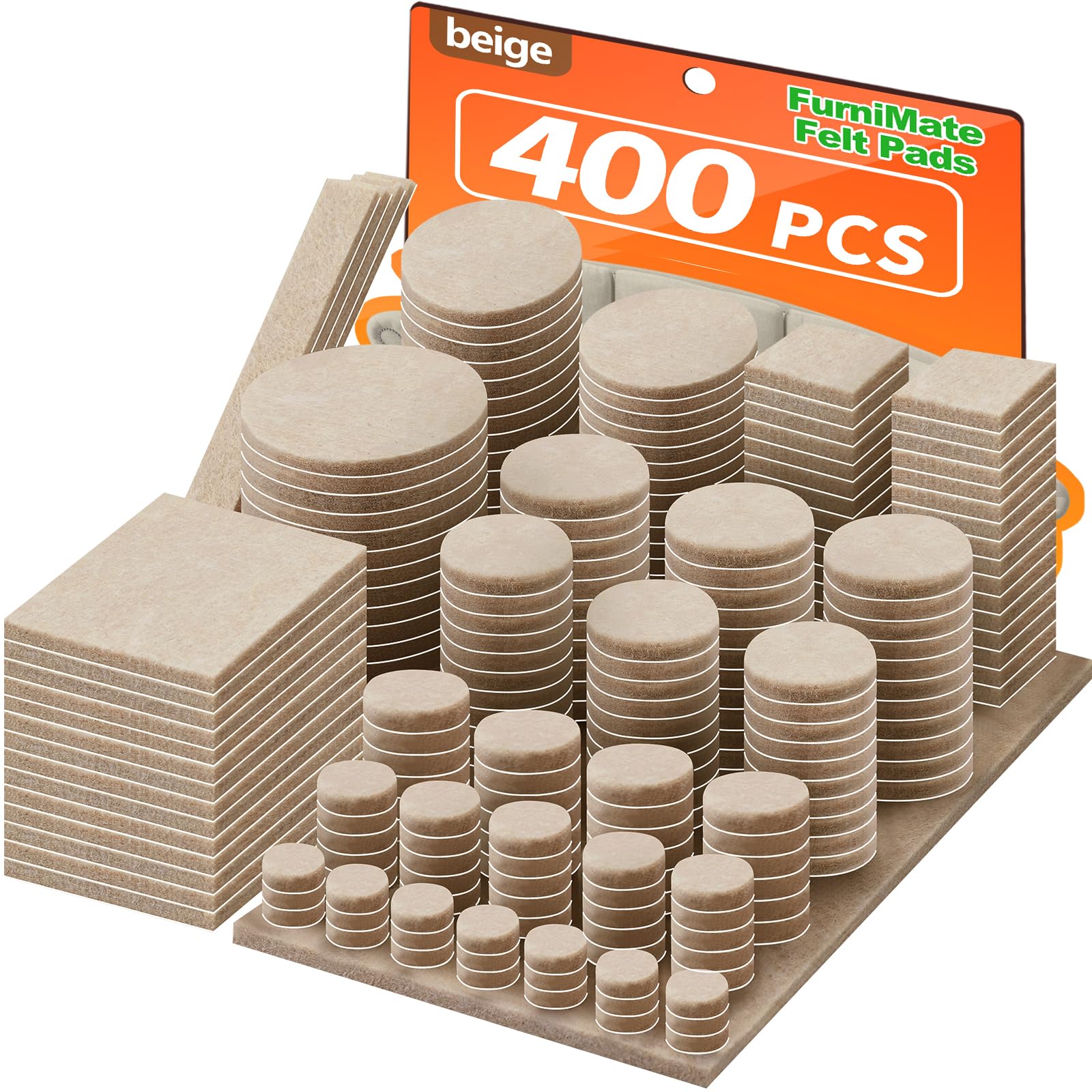 Felt Furniture Pads 400 Pieces (400 Count)