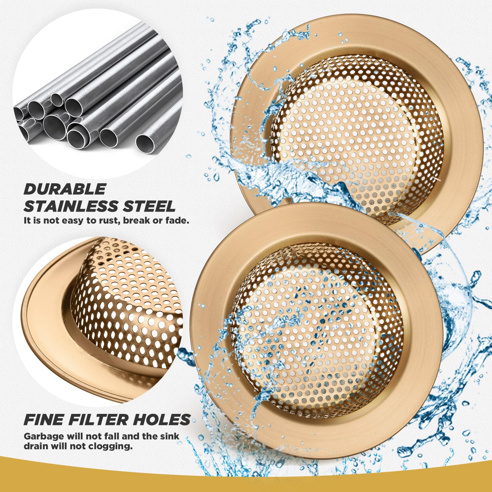 2 Pcs Kitchen Sink Drain Strainer 4.4 Inch (2 Count)