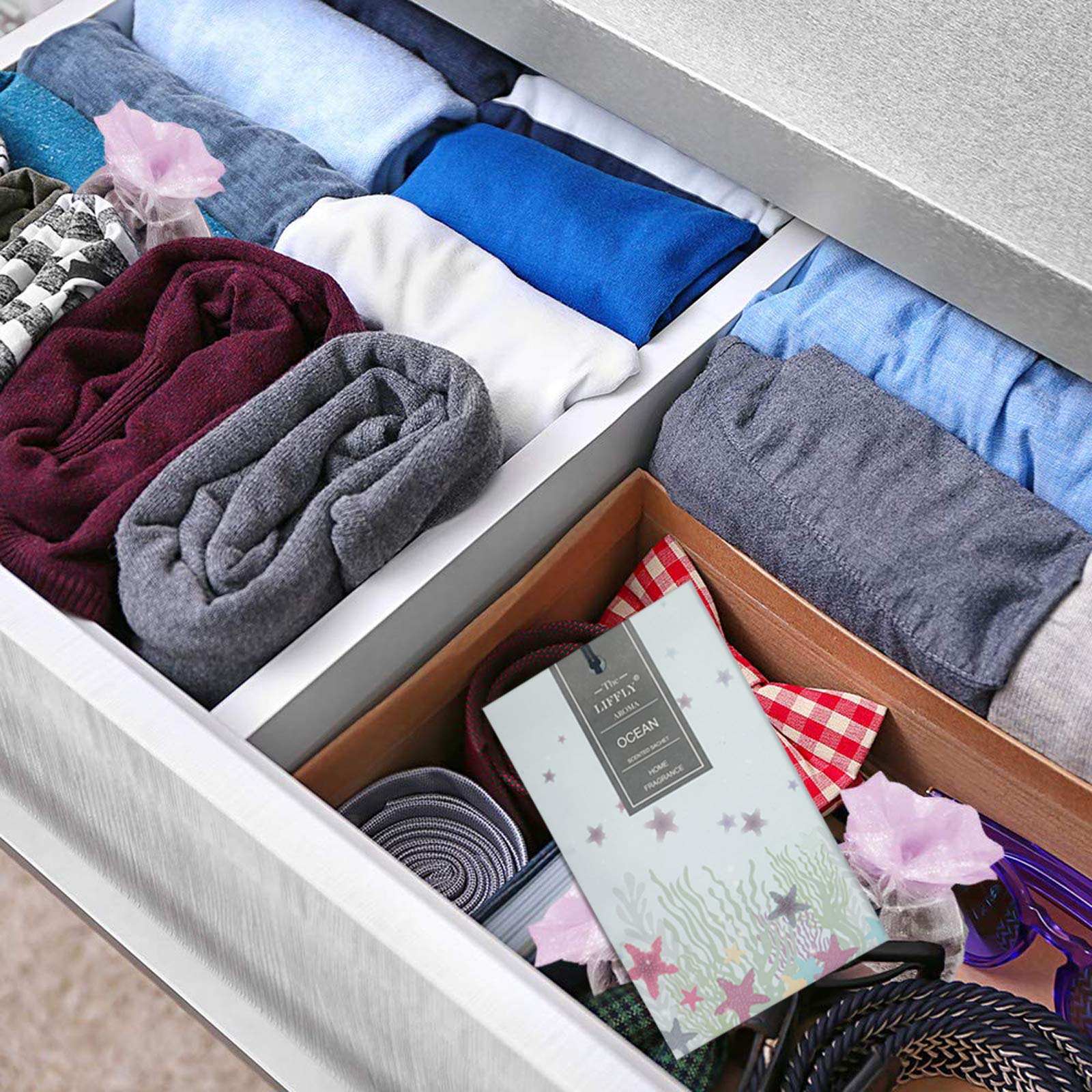 14 Packs Ocean Scented Sachets Bags for Drawers and Closets Home Fragrance Gift Box (14 Count)