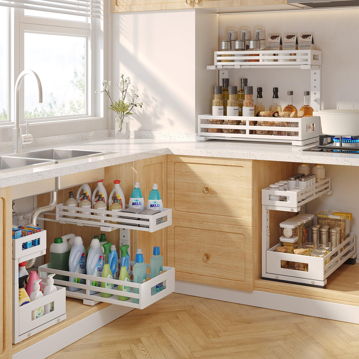 2 Pack 17"Deep Under Sink Organizer And Storage (2 Count)