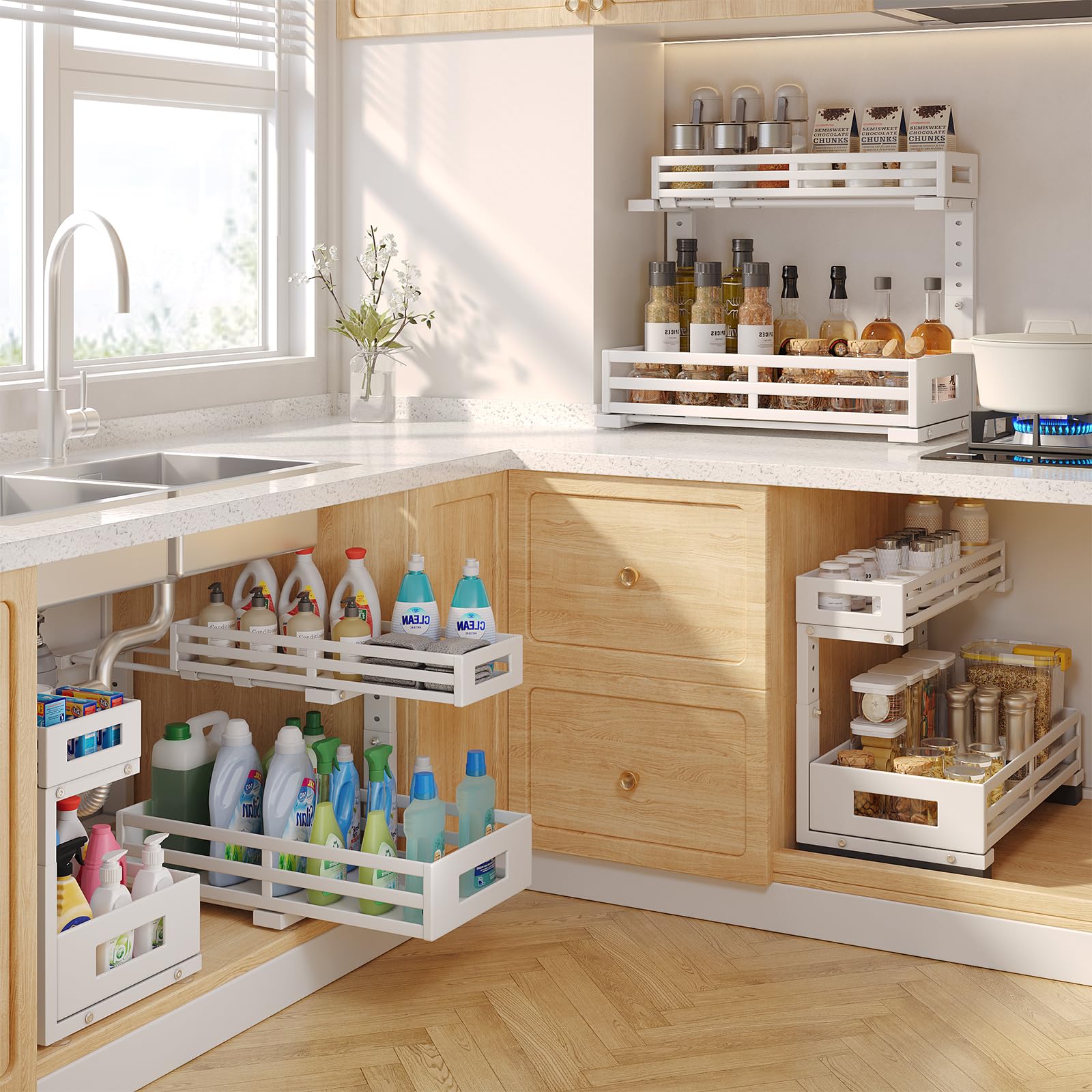 2 Pack 17"Deep Under Sink Organizer And Storage (2 Count)