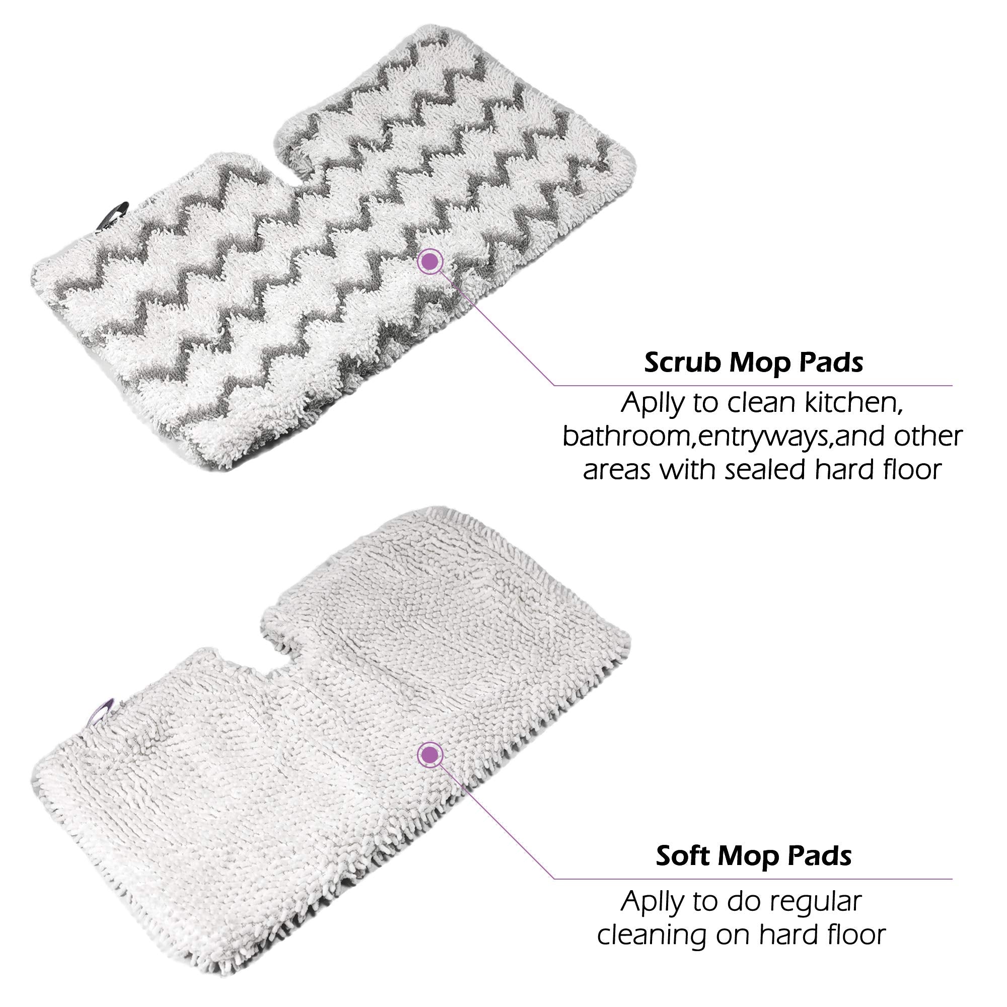 Washable Steam Mop Replacement Pads for Shark S3501 S3601 8 Pack (4 Count)