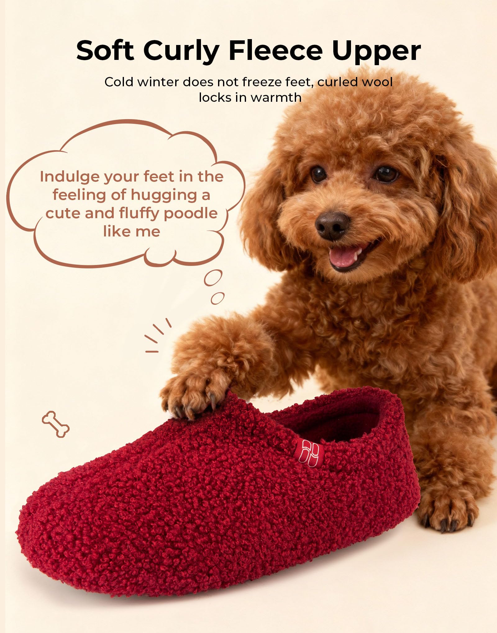 Women's Fuzzy Curly Fur Loafer Slippers