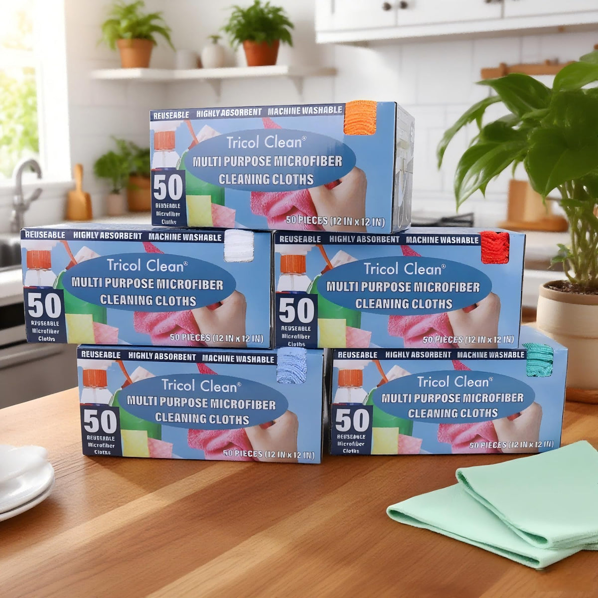 50PK Profesional Resuable Lint Free Microfiber Edgeless Cleaning Cloth Cleaning Rags (50 Count)