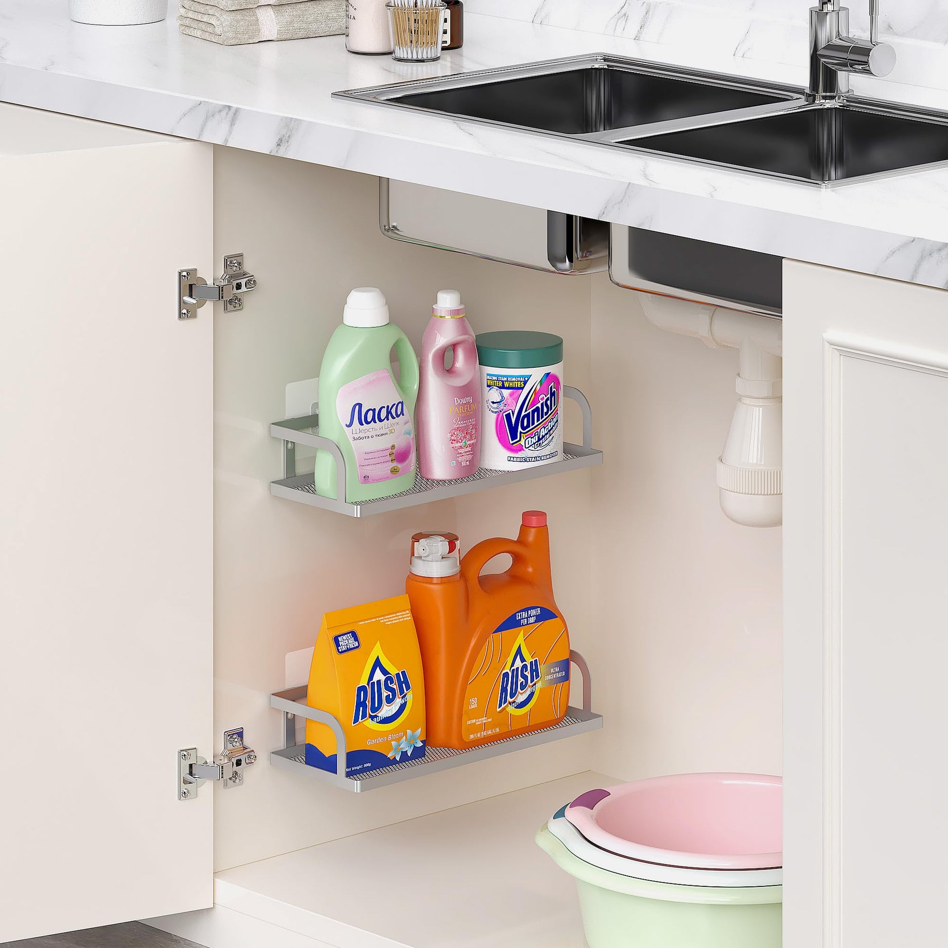 2 Pack Wide Hollowout Shower Caddy & Spice Rack (2 Count)
