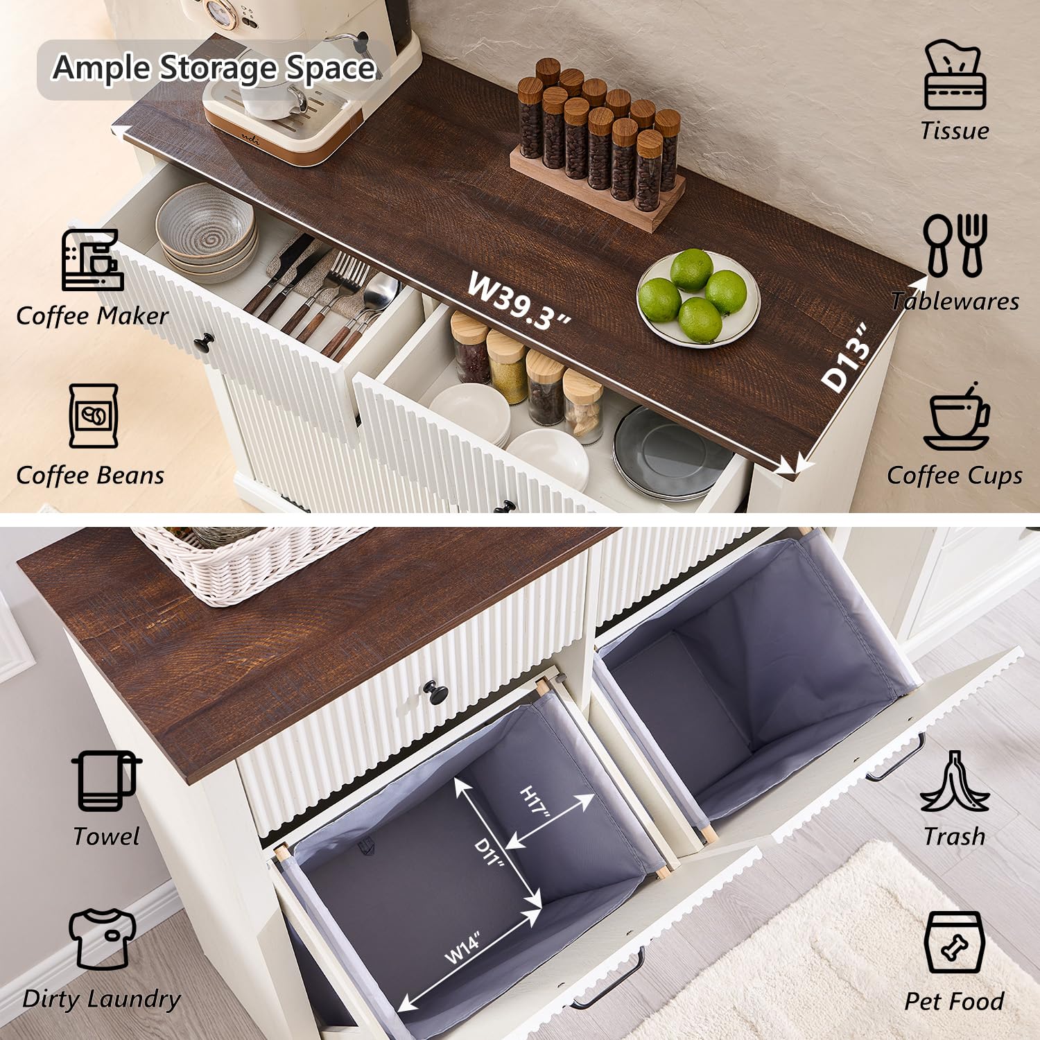 Double Tilt Out Trash Cabinet