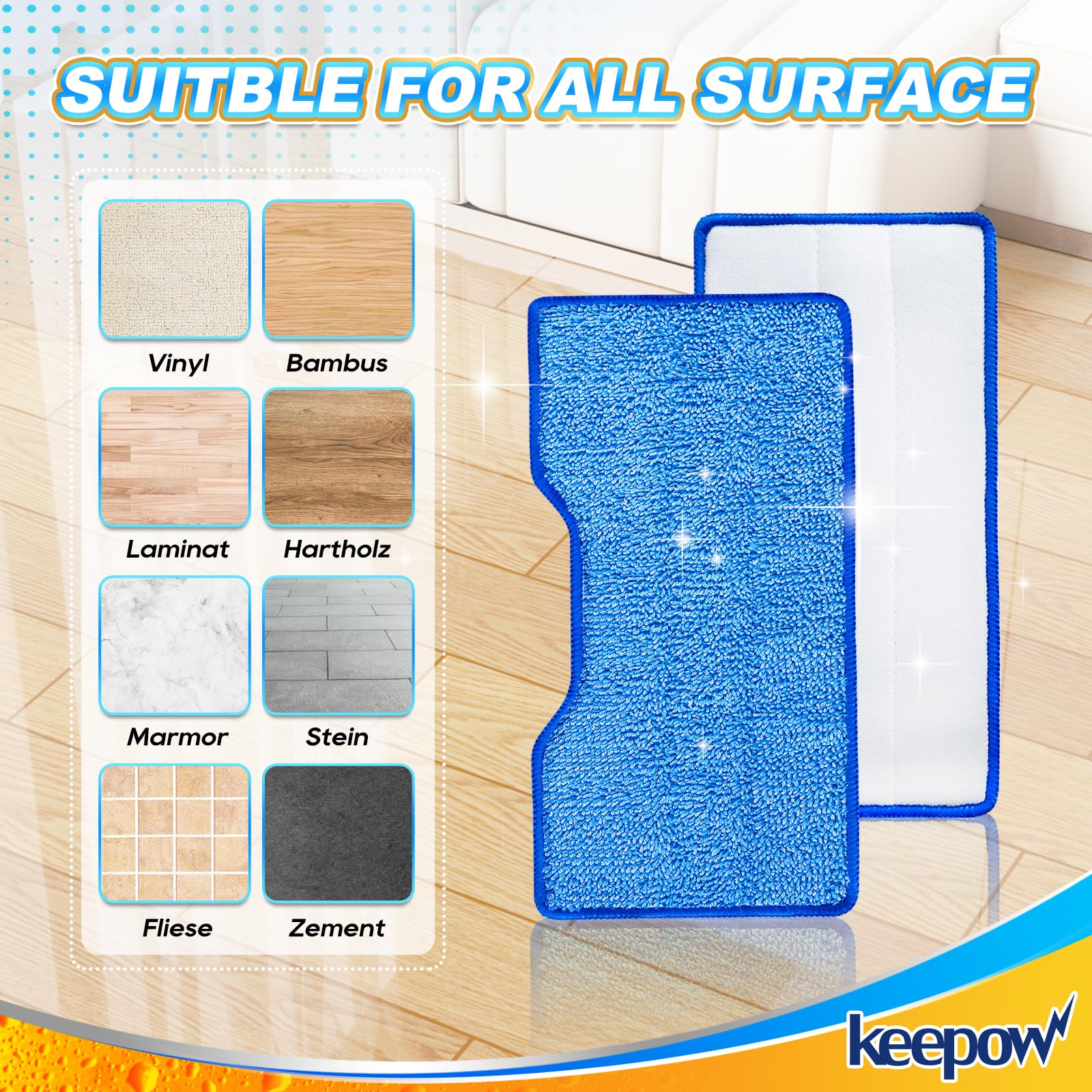 Reusable Mop Pads Refills Replacement Compatible with Shark Vac Mop