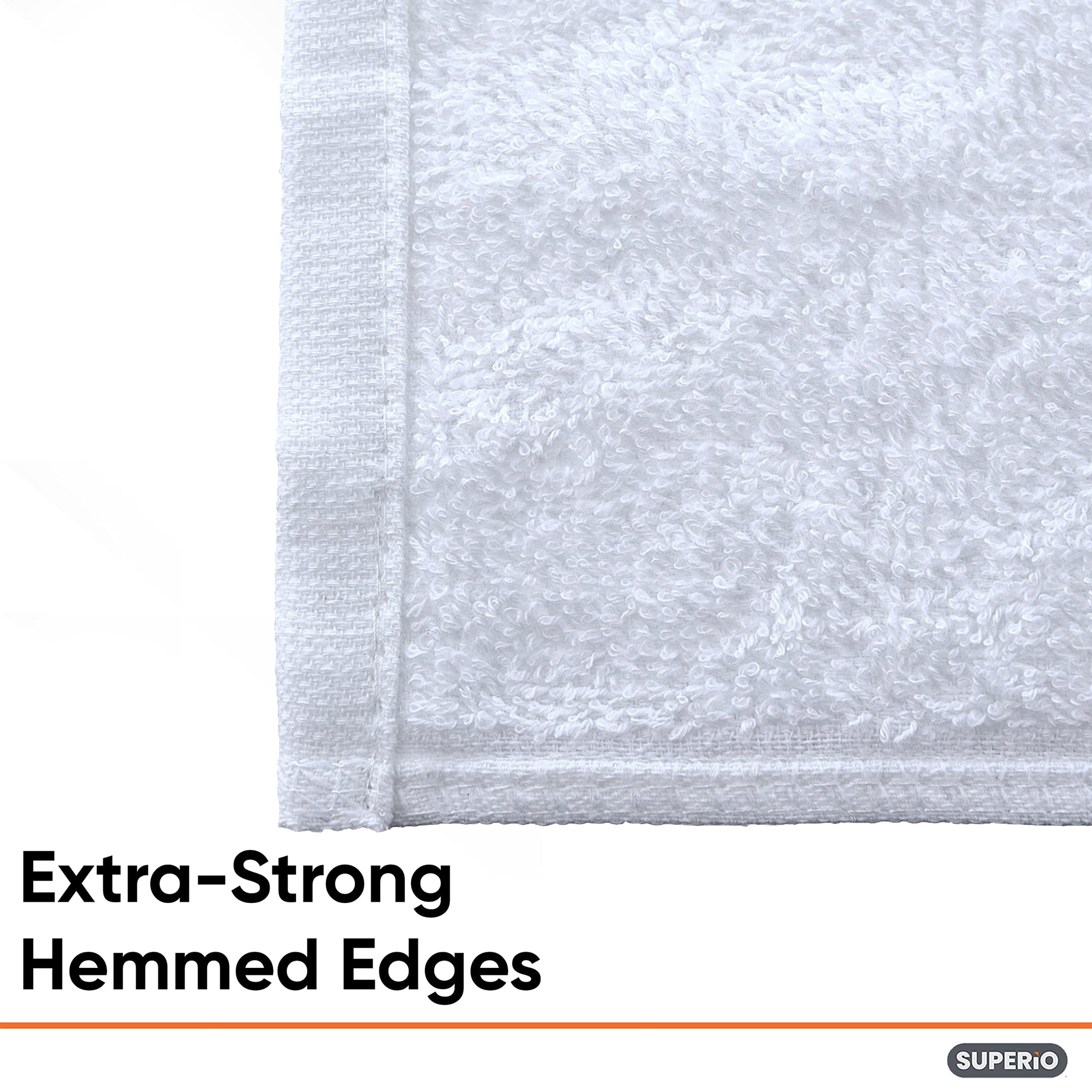 Terry Cloth Rags White Washcloths 100% Cotton 12" Cleaning Cloths (24 Count)