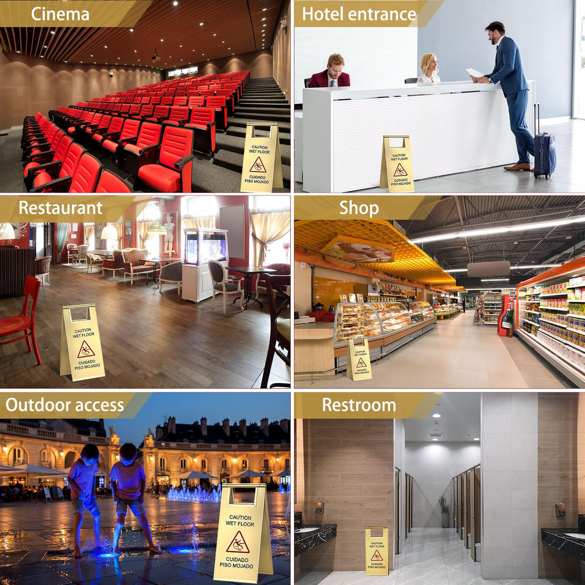 2 Pcs Wet Floor Sign (2 Count)