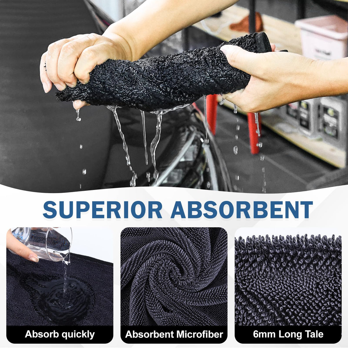 5 Pack Microfiber Car Drying Towels (200 Count)