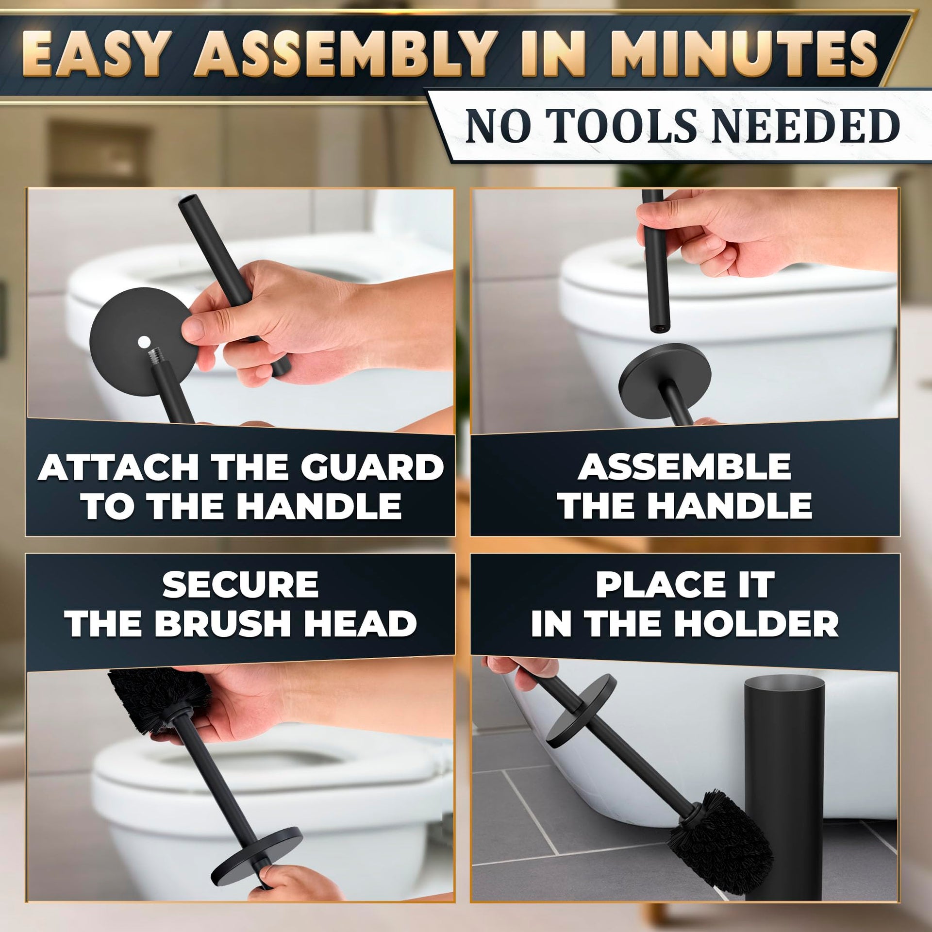 Stainless Steel Toilet Brush and Holder Set